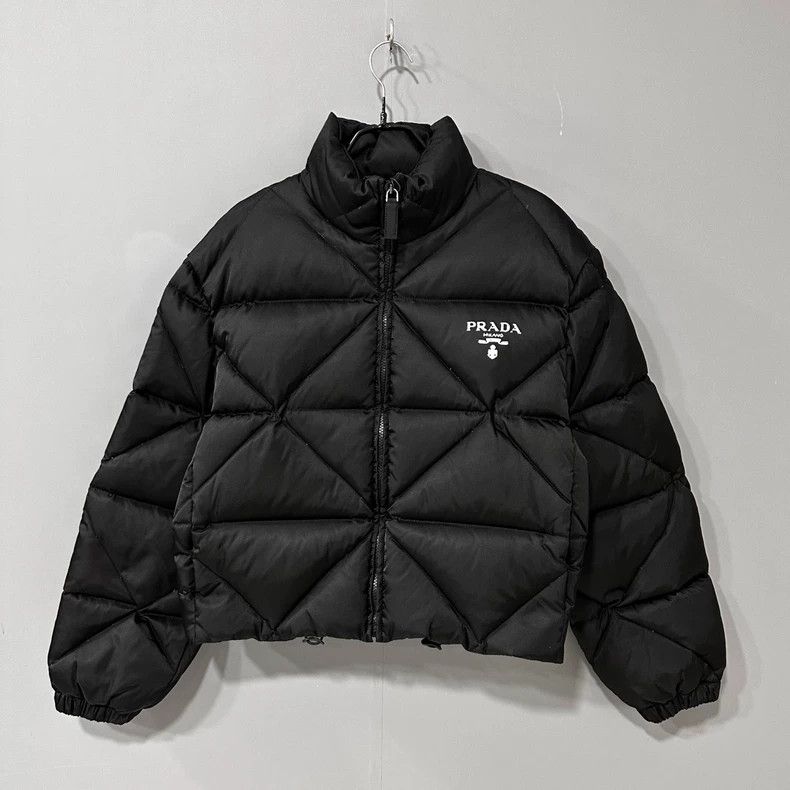 Prada Prada Diamond recycled nylon logo down jacket 2504-Nextarro Size US XXS / EU 40 - 1 Thumbnail