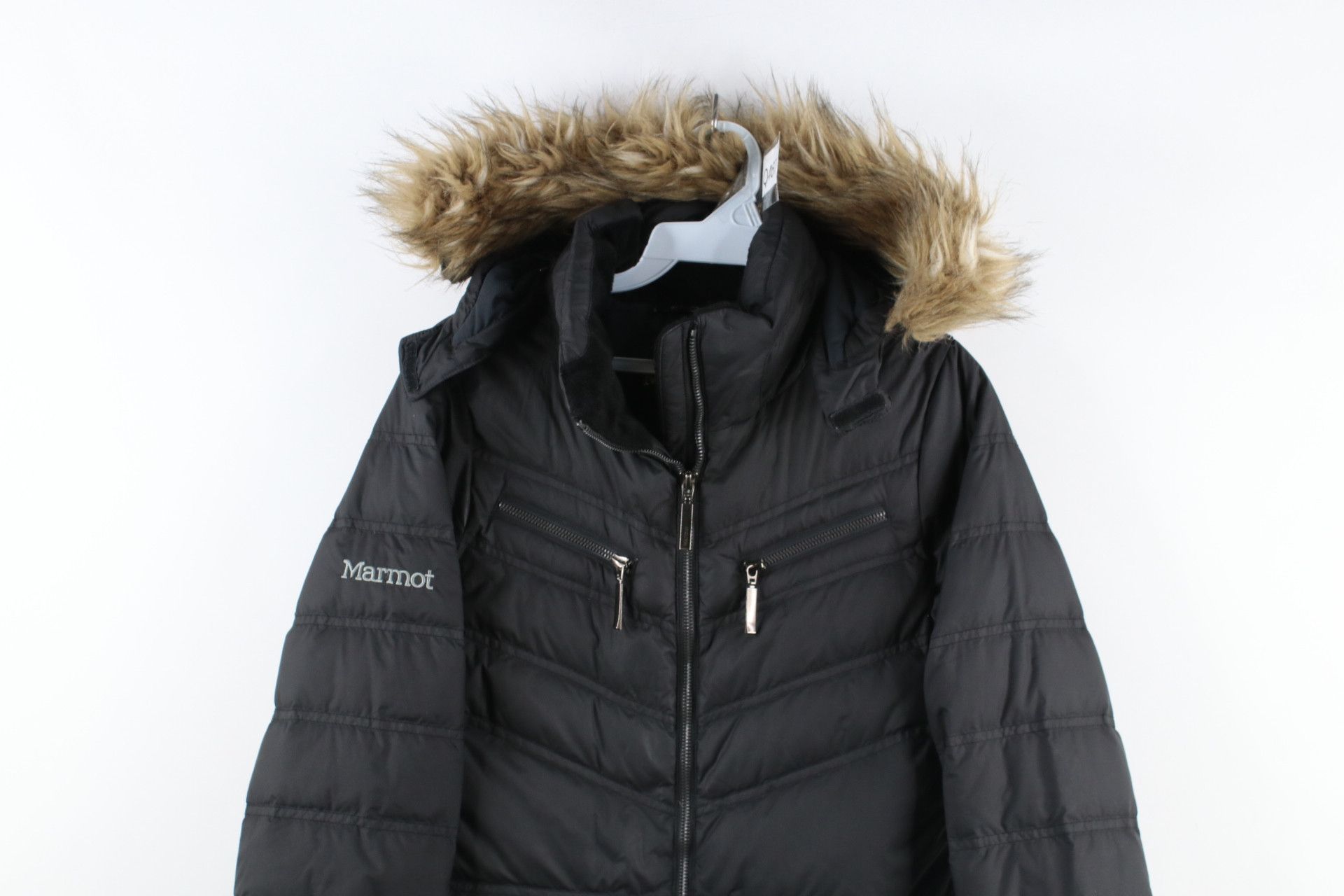 Marmot black downfill store coat