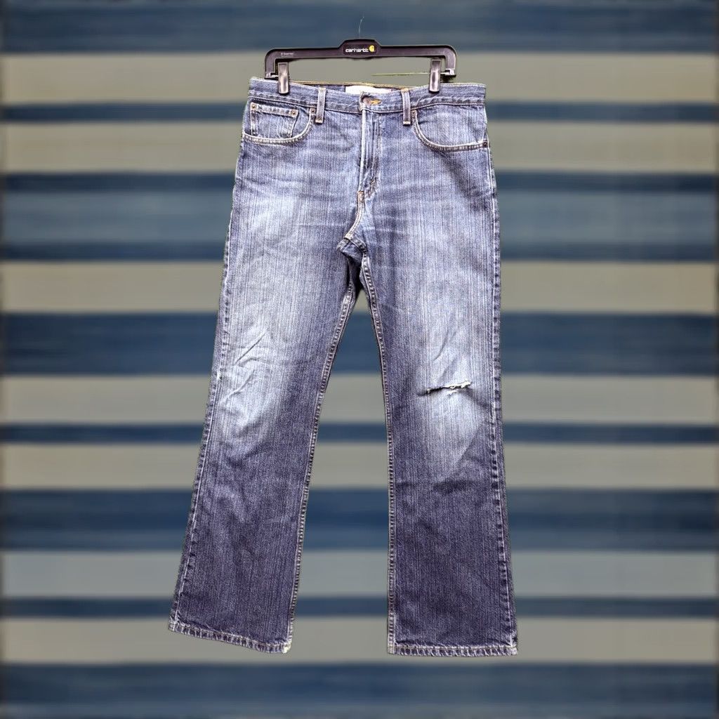 Levi's Levi's 527 Jeans Mens 32x31 Bootcut Dark Wash Distressed Denim 5-Pocket Regular Blue Size US 32 / EU 48 - 1 Thumbnail