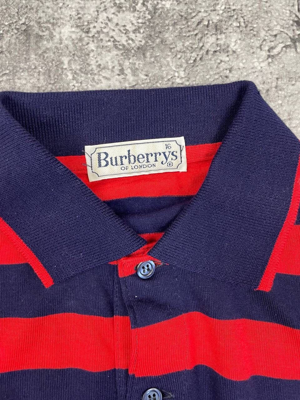 Burberry Burberrys Men Long Sleeve Rugby Shirt Striped Red Navy Size US L / EU 52-54 / 3 - 4 Thumbnail