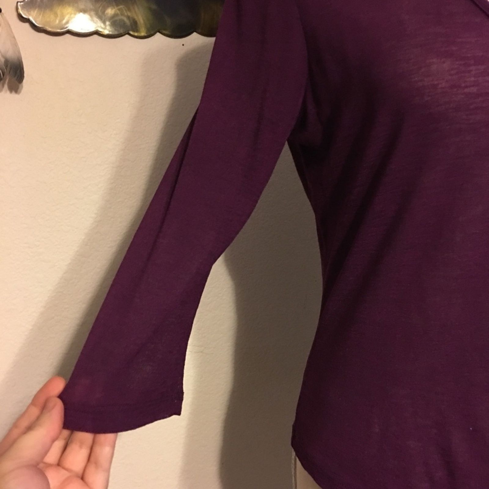 Other Charlotte Russe boysenberry Sheer Button Top L Size L / US 10 / IT 46 - 3 Thumbnail