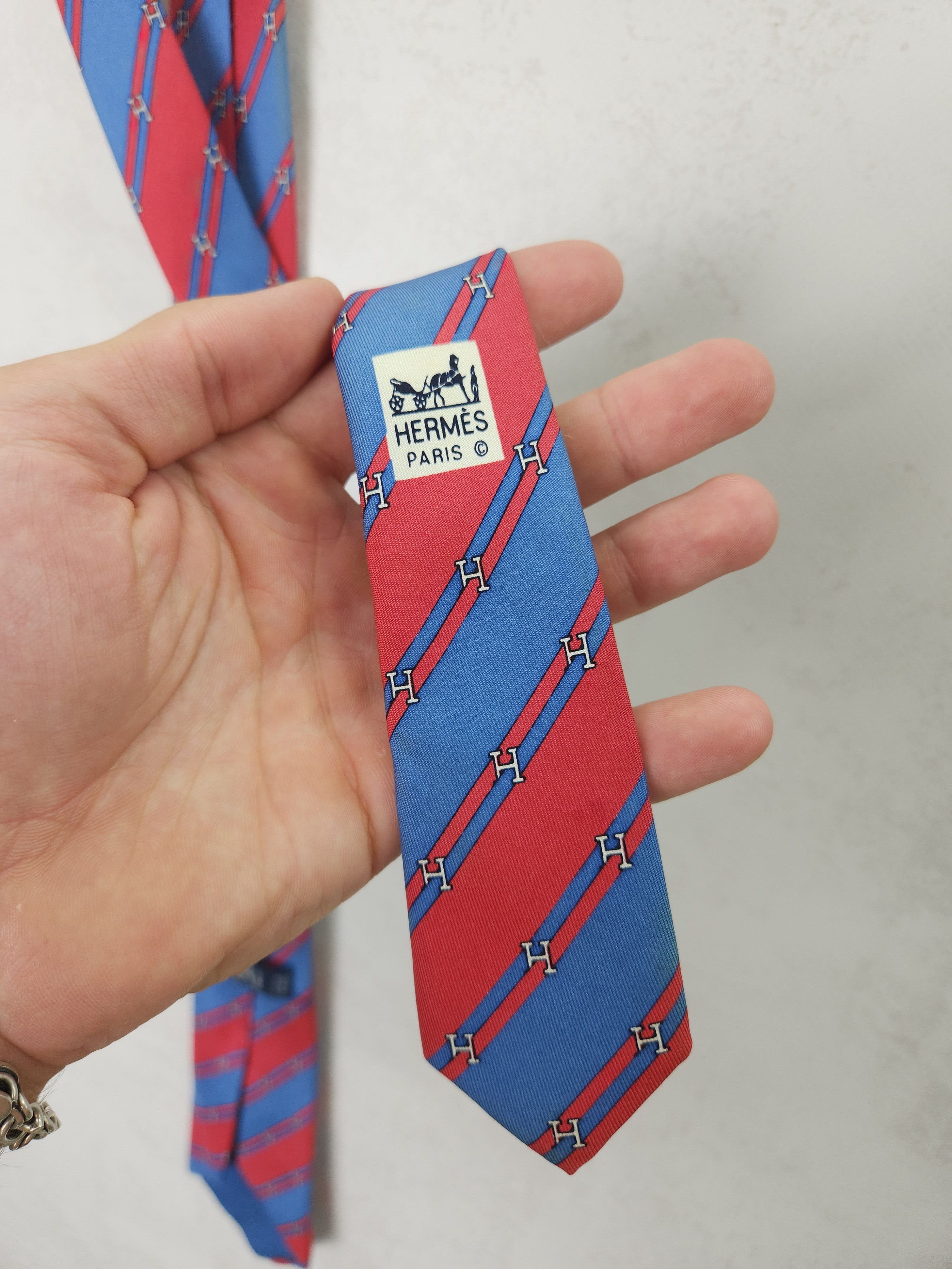 Hermes Vintage Hermes silk tie 958 IA Size ONE SIZE - 3 Thumbnail