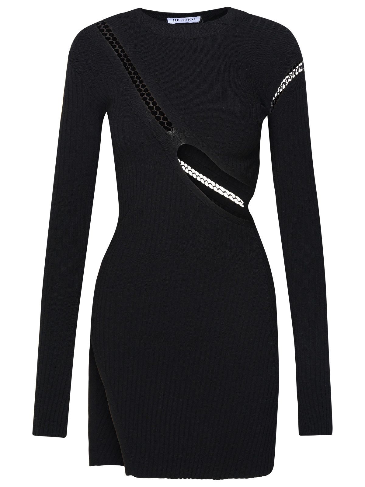 image of The Attico Black Viscose Blend Dress, Women's (Size Medium)