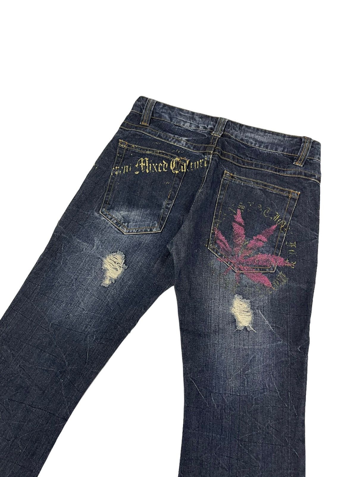 In The Attic Vintage Sorridere Japan Flare Jeans Punk Style Size US 33 - 6 Thumbnail