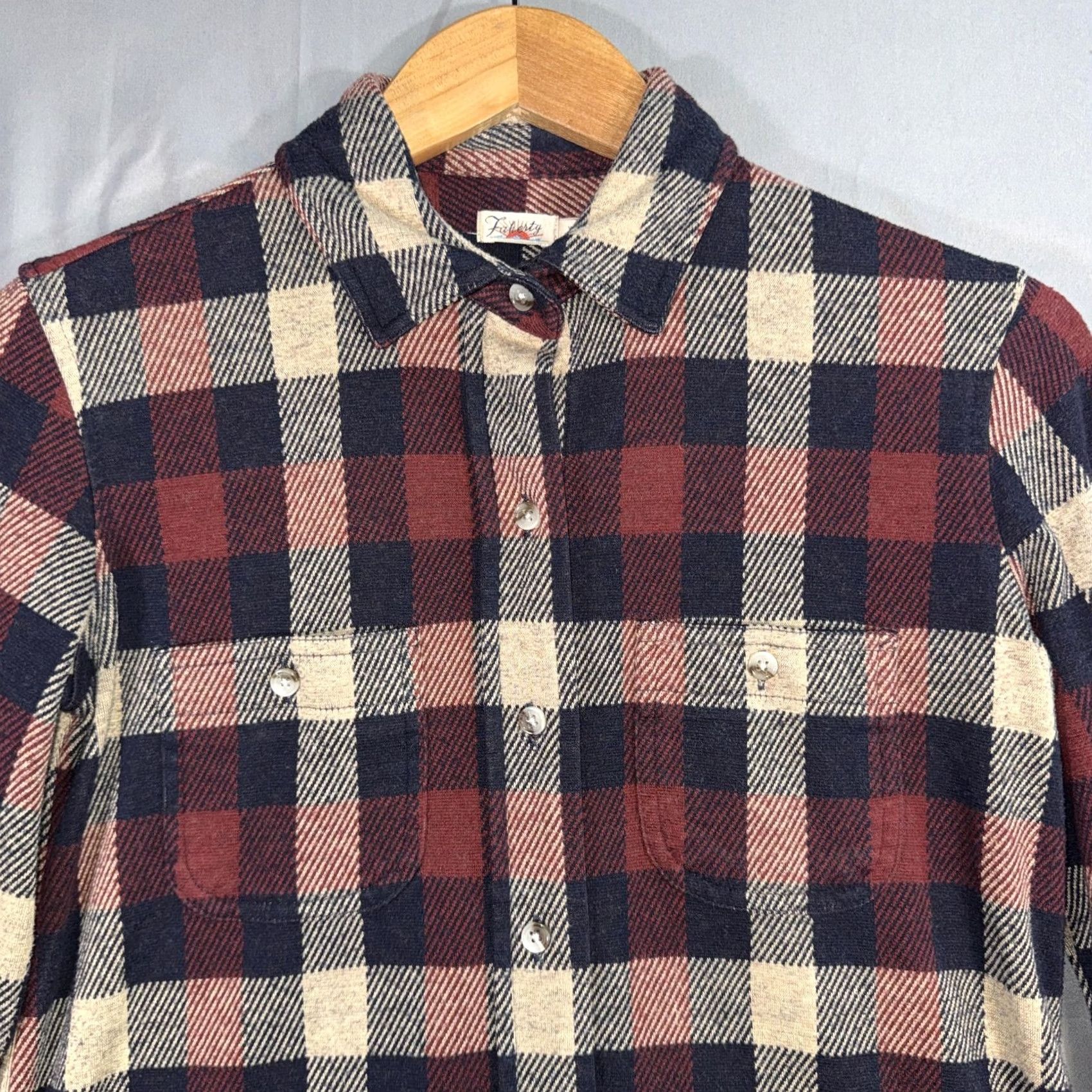 Faherty Faherty Shirt Women’s XS Red Navy Plaid Flannel Long Sleeve Button Front Casual Size XS / US 0-2 / IT 36-38 - 6 Thumbnail