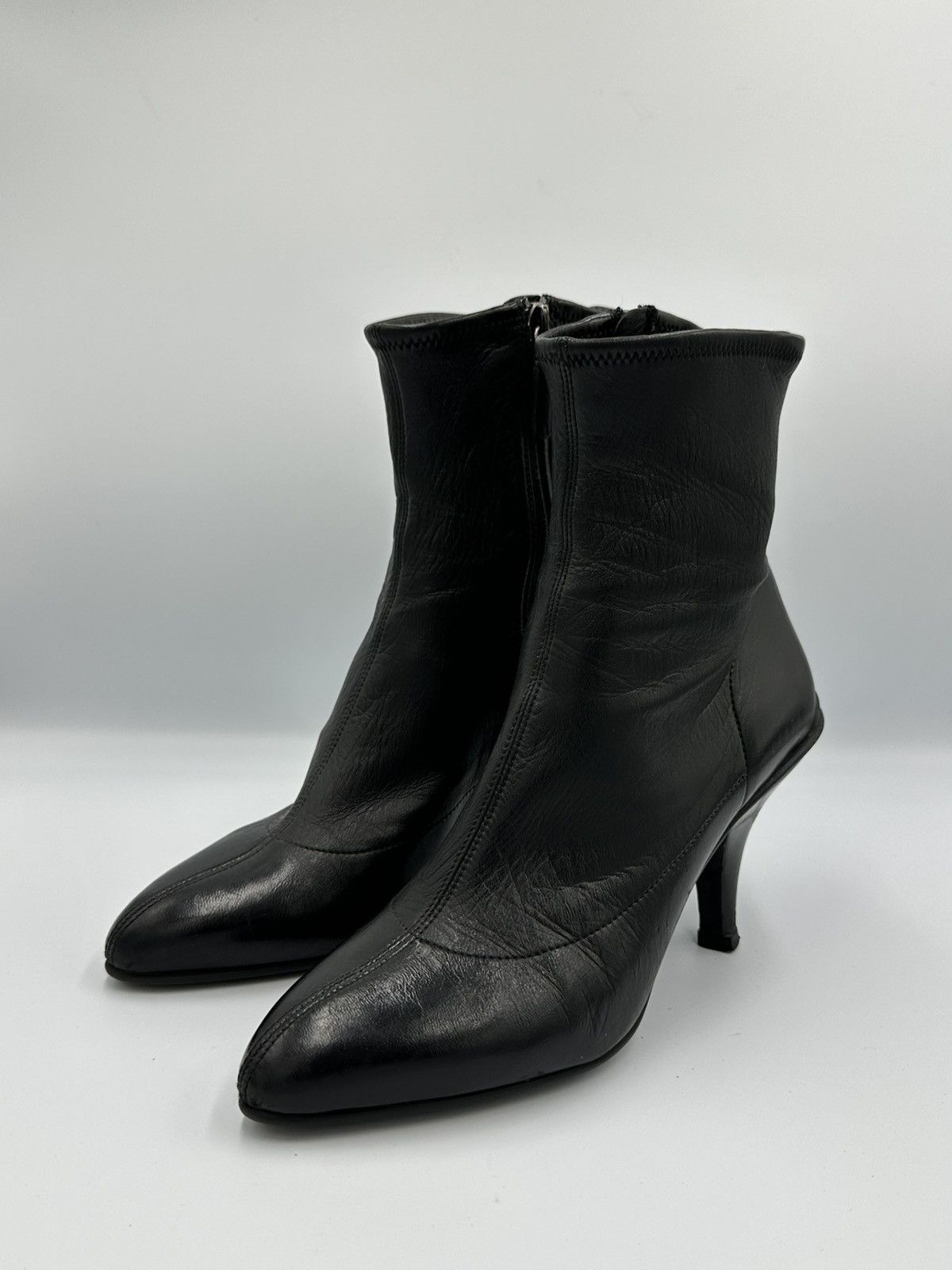 Prada Prada leather Boots with logo embroidery Size US 6 / IT 36 - 2 Thumbnail