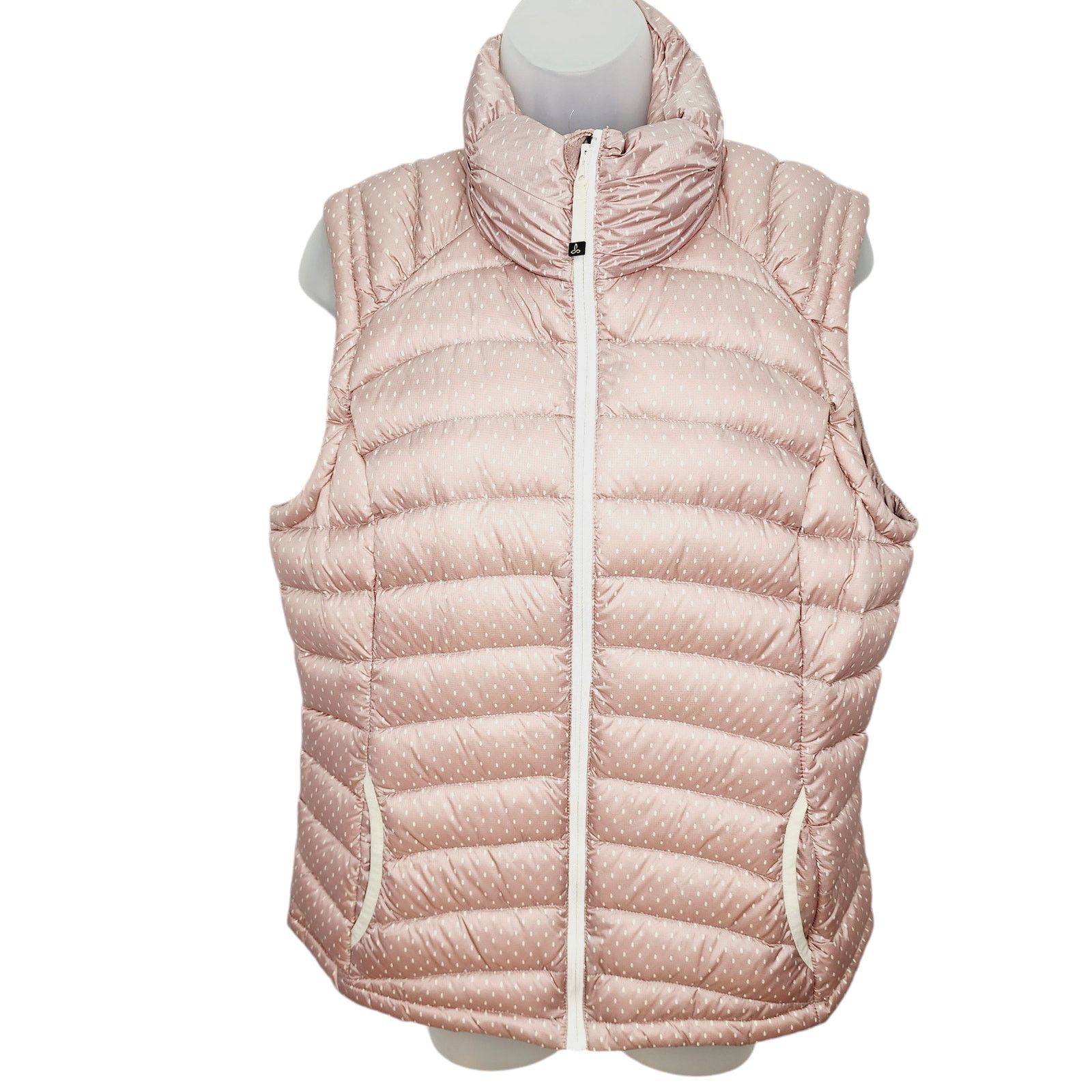 Prana Prana Lyra Womens Mauve A lots Dots Down Puffer Winter Vest Size L / US 10 / IT 46 - 1 Thumbnail