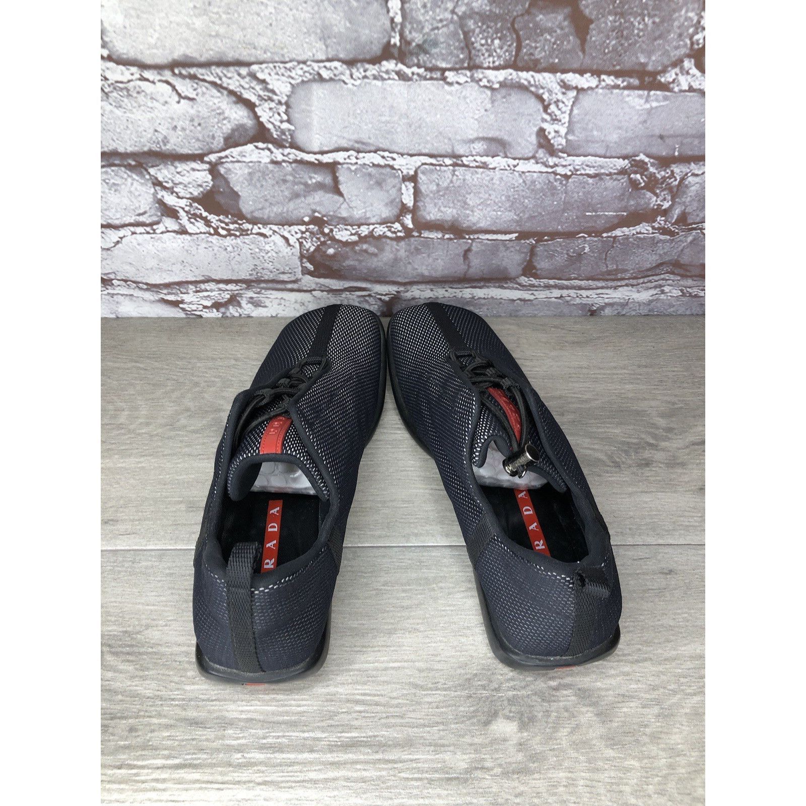 Prada Prada Sport Black Mesh Synthetic Drawstring Driving Shoes Wo Size US 8 / IT 38 - 6 Thumbnail