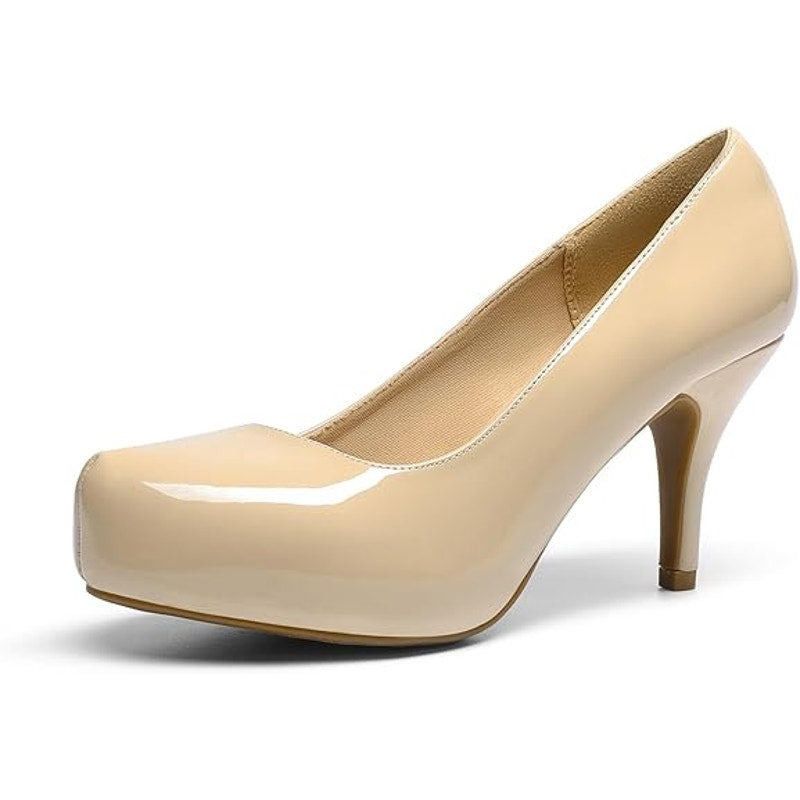 Other Dream Pairs Size 8 Tan Closed Toe 3" Heel Platform Shoes Size US 8 / IT 38 - 1 Thumbnail