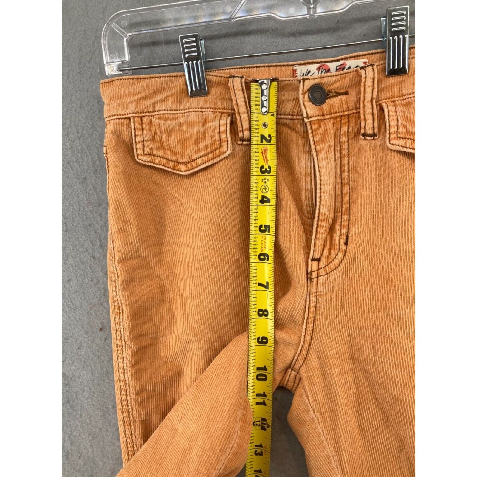 Vintage We The Free Womens Pants 26 Orange Cordouroy Size 26" / US 2 / IT 38 - 4 Thumbnail