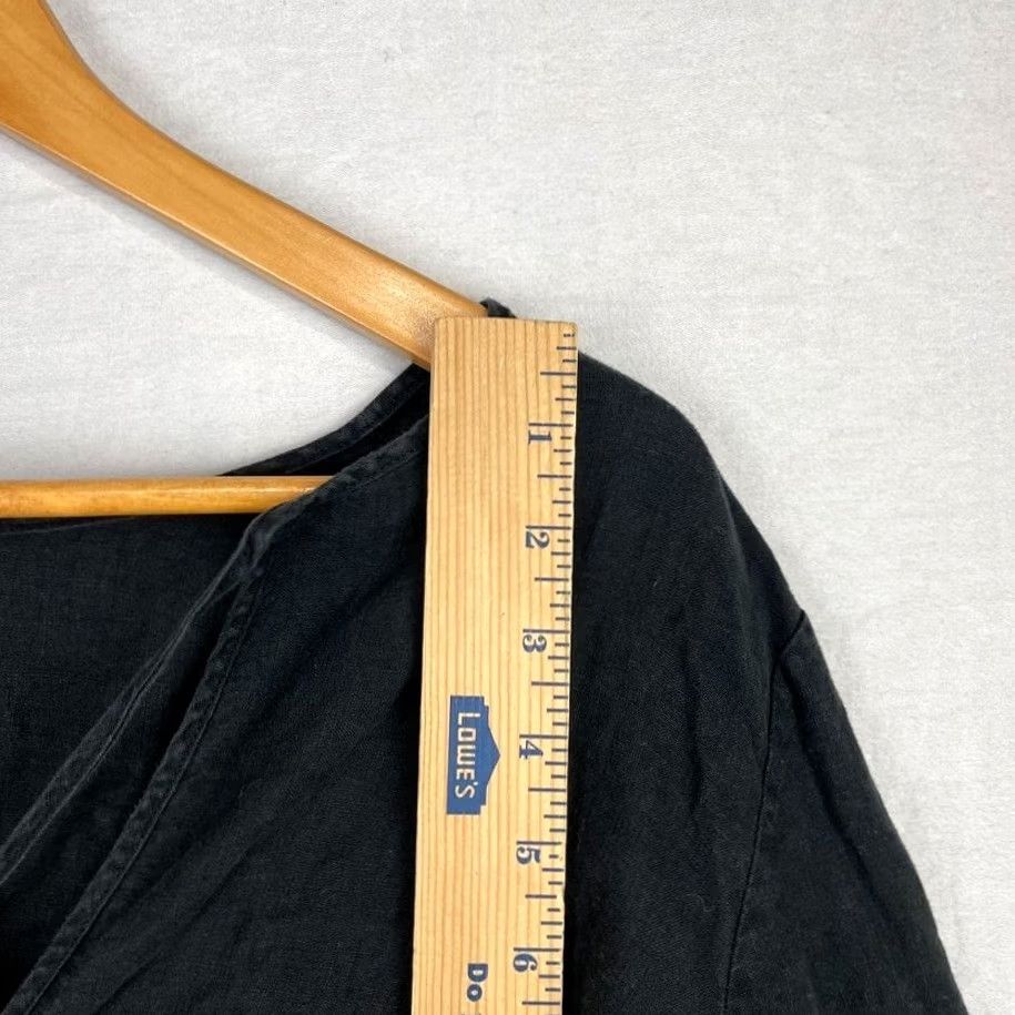 Juicy Couture VINTAGE Juicy Couture Shirt Womens XL Black Linen Blouse Tie Neck Tunic Y2K Size XL / US 12-14 / IT 48-50 - 5 Thumbnail
