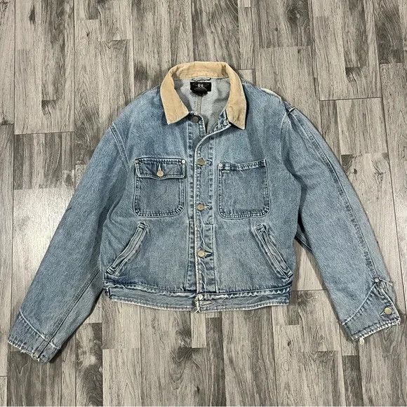 ジャケット・アウター 90s Ralph Lauren RRL 90s RRL ダブルアールエル デニムジャケット USA製 襟コーデュロイ L