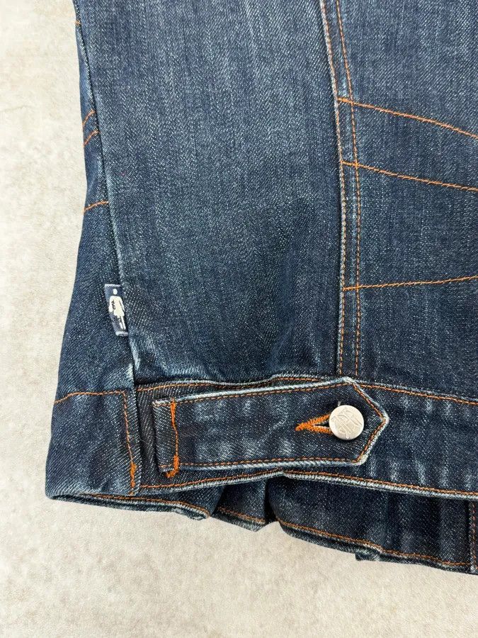 Jean Paul Gaultier 2000s Jean Paul Gaultier Blue Elastic Sleeveless Vest Denim Jacket Size S / US 4 / IT 40 - 11 Thumbnail