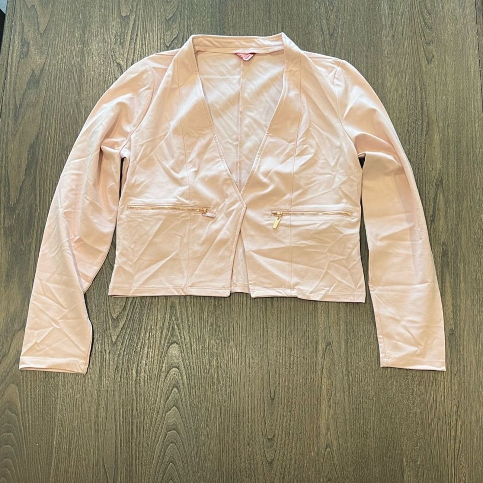 Guess NWOT Guess Womens Light Pink Open Front Blazer Size L Size L / US 10 / IT 46 - 1 Thumbnail