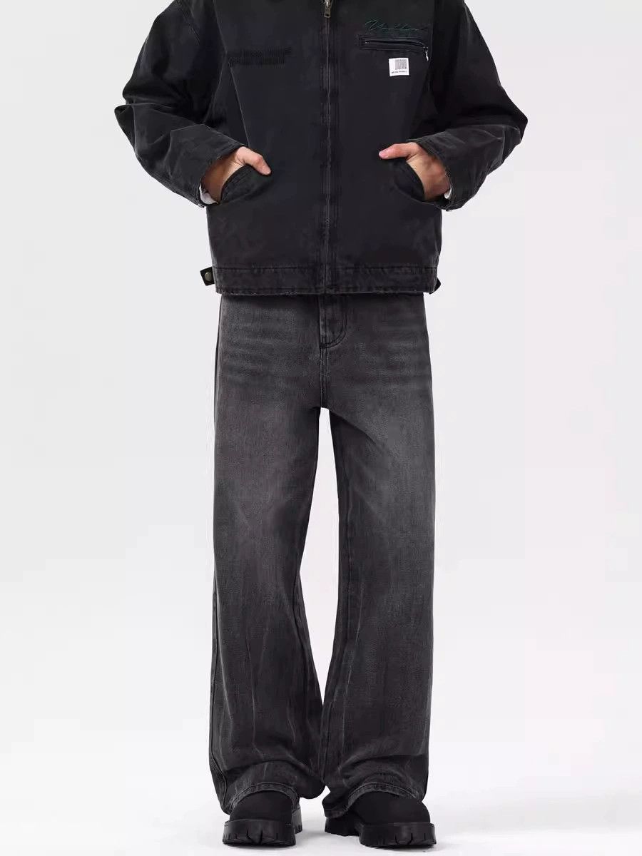 Jean Men's loose straight Cleanfit washed lightning whisker jeans Size US 32 / EU 48 - 2 Thumbnail