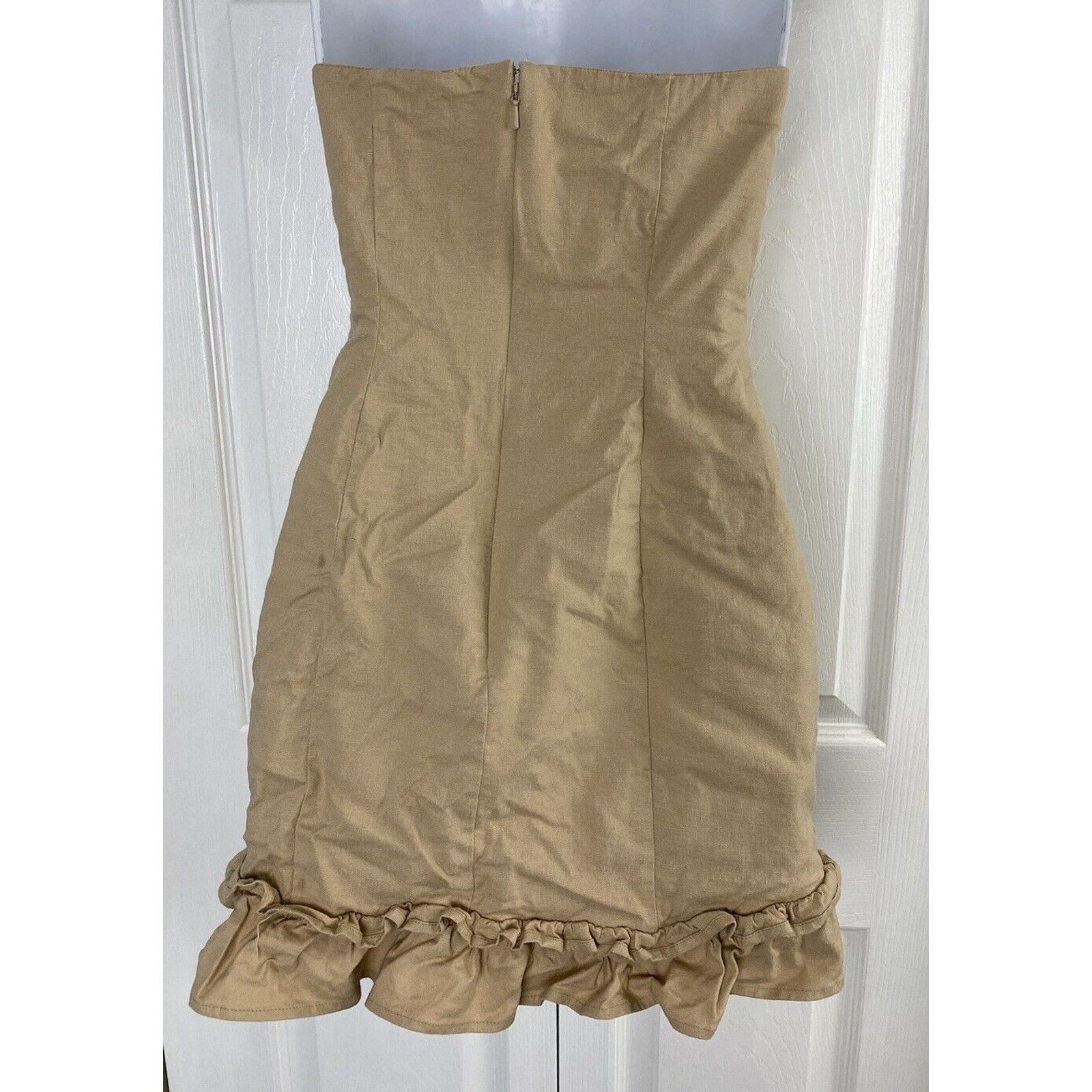 Other Revolve Lovers + Friends Mini Dress Tan Strapless Ruffle Size S / US 4 / IT 40 - 5 Thumbnail