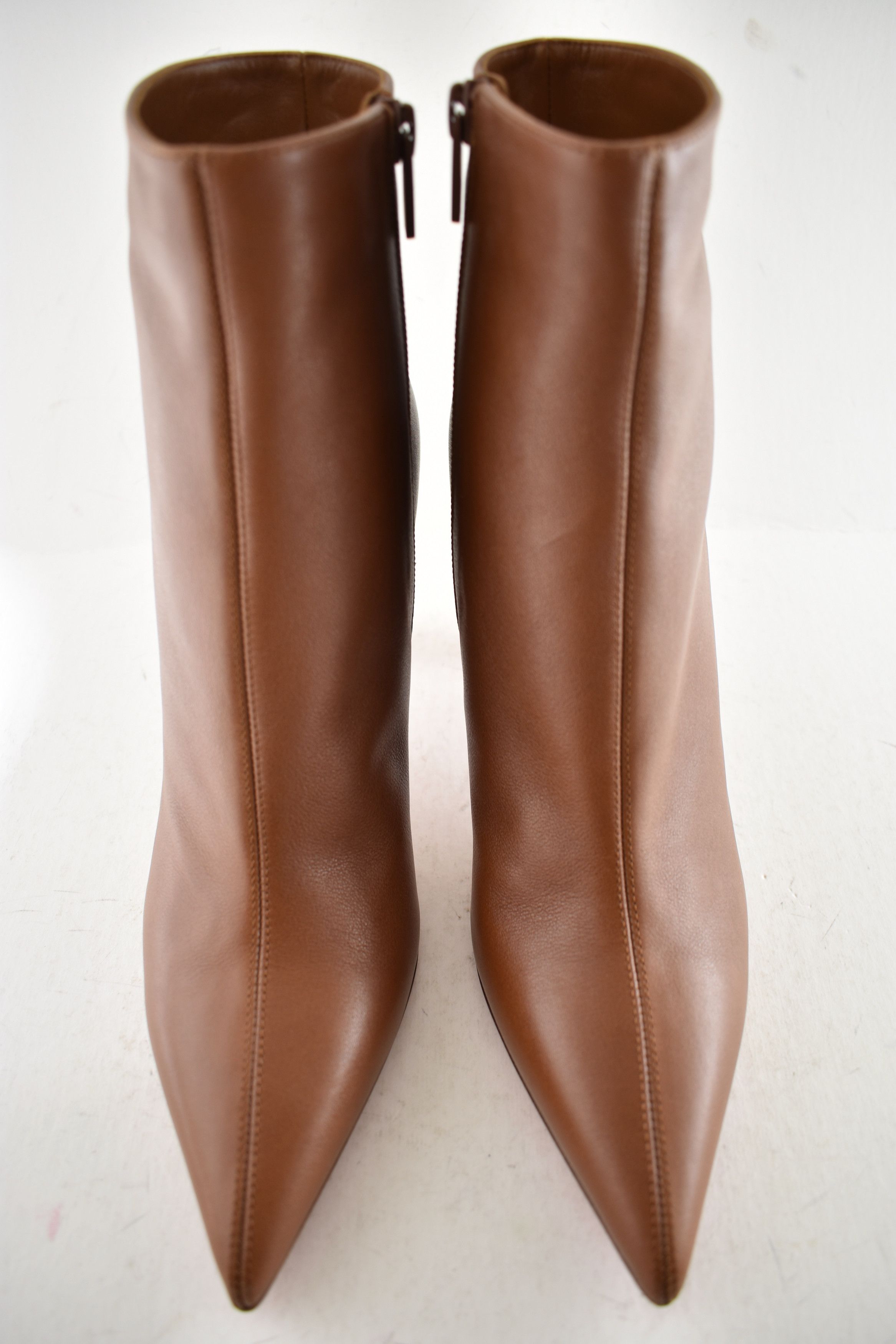 Christian Louboutin Vibella Booty 85 Brown Calf Leather Pointed Heel Bootie 37 Size US 7 / IT 37 - 8 Thumbnail