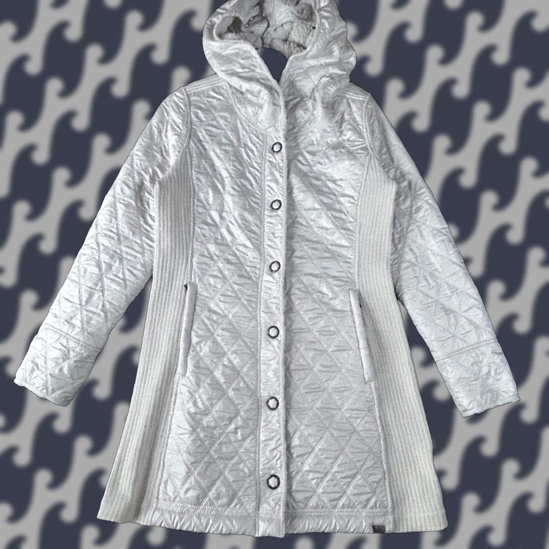 Prana Prana Womens M White Quilted Sherpa Lined Hooded Long Jacket Coat Size M / US 6-8 / IT 42-44 - 1 Thumbnail