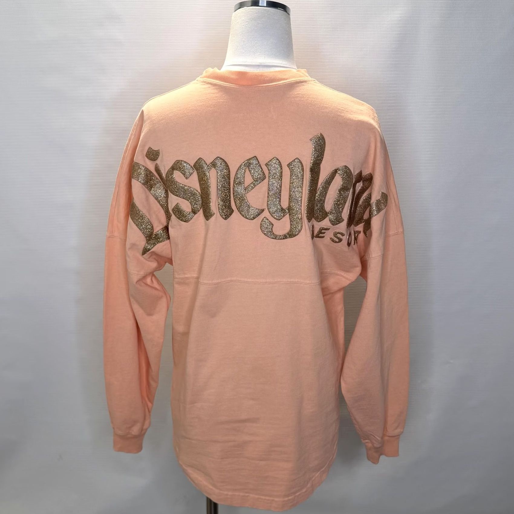 Disney Disney Parks Shirt Womens Small Peach Spirit Jersey Disneyland Resort Glitter Shirt Ladies Small Orange Glitter Disney Holiday Spirit Jersey Size S / US 4 / IT 40 - 2 Thumbnail