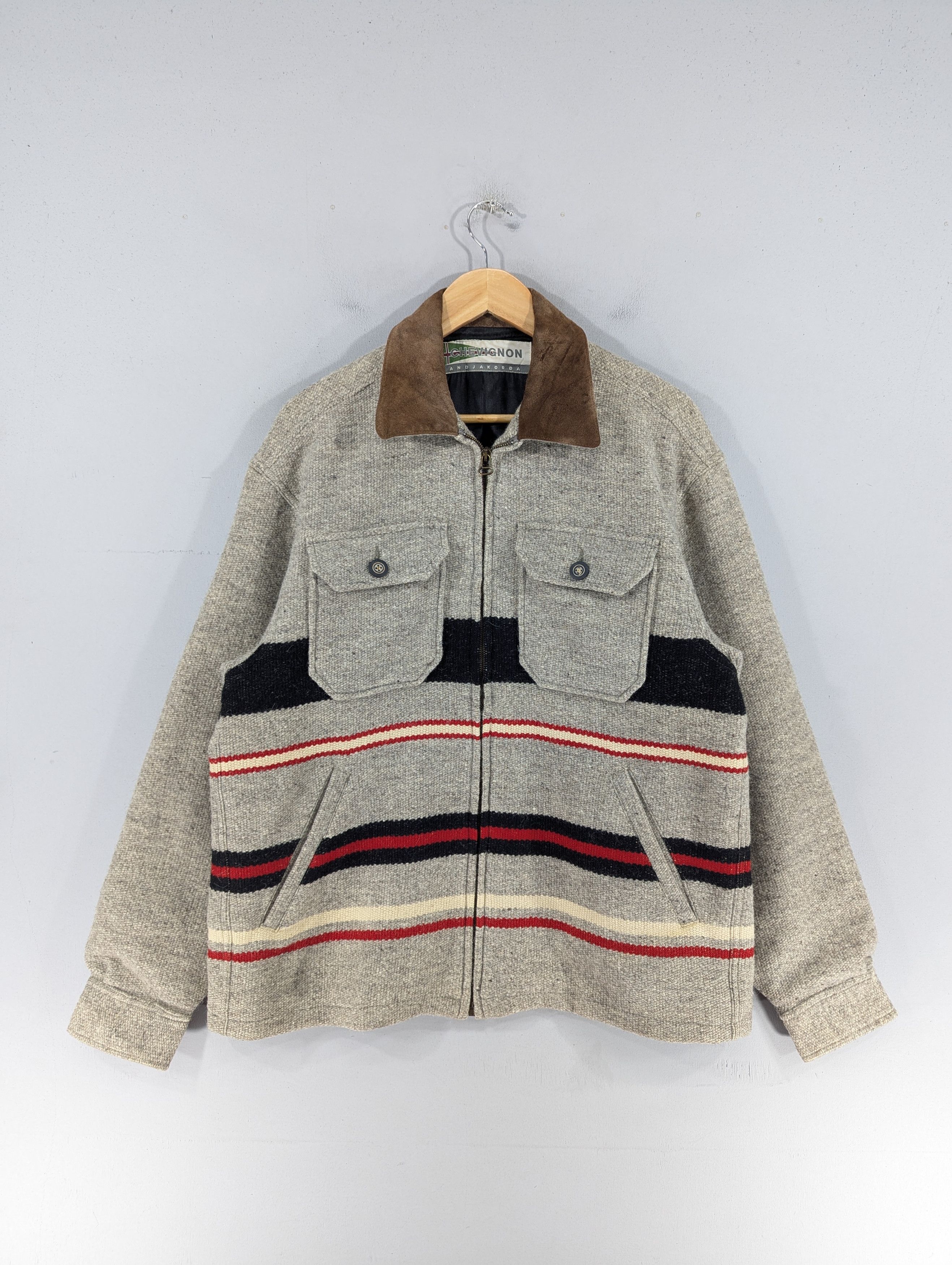 Chevignon Vintage Chevignon Andjakorda Wool Zipper Jacket Size US M / EU 48-50 / 2 - 1 Thumbnail