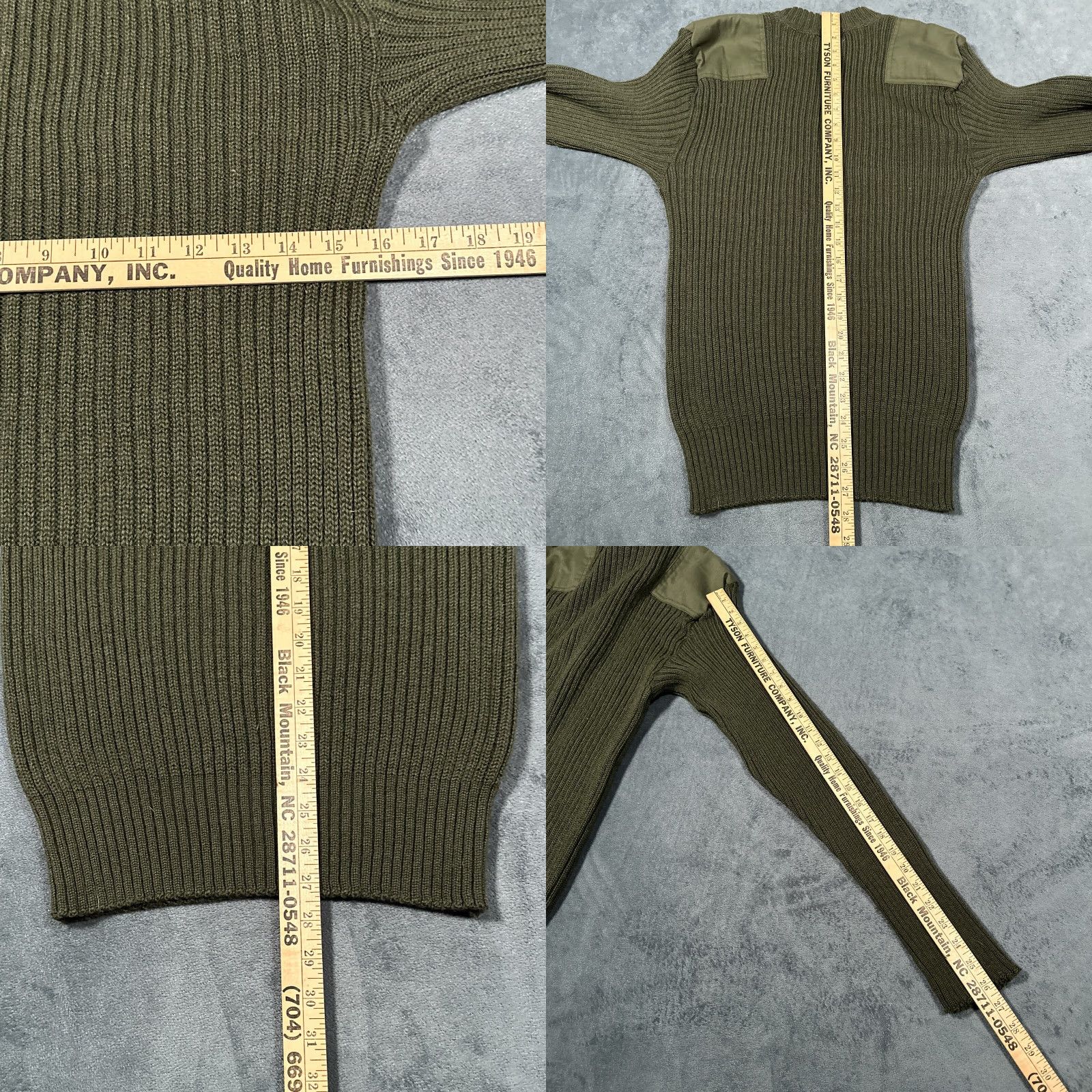 Olive VINTAGE Woolly Pully Sweater Men Small Fall Winter 80s Army Grunge Olive Drab USA Size US S / EU 44-46 / 1 - 8 Thumbnail