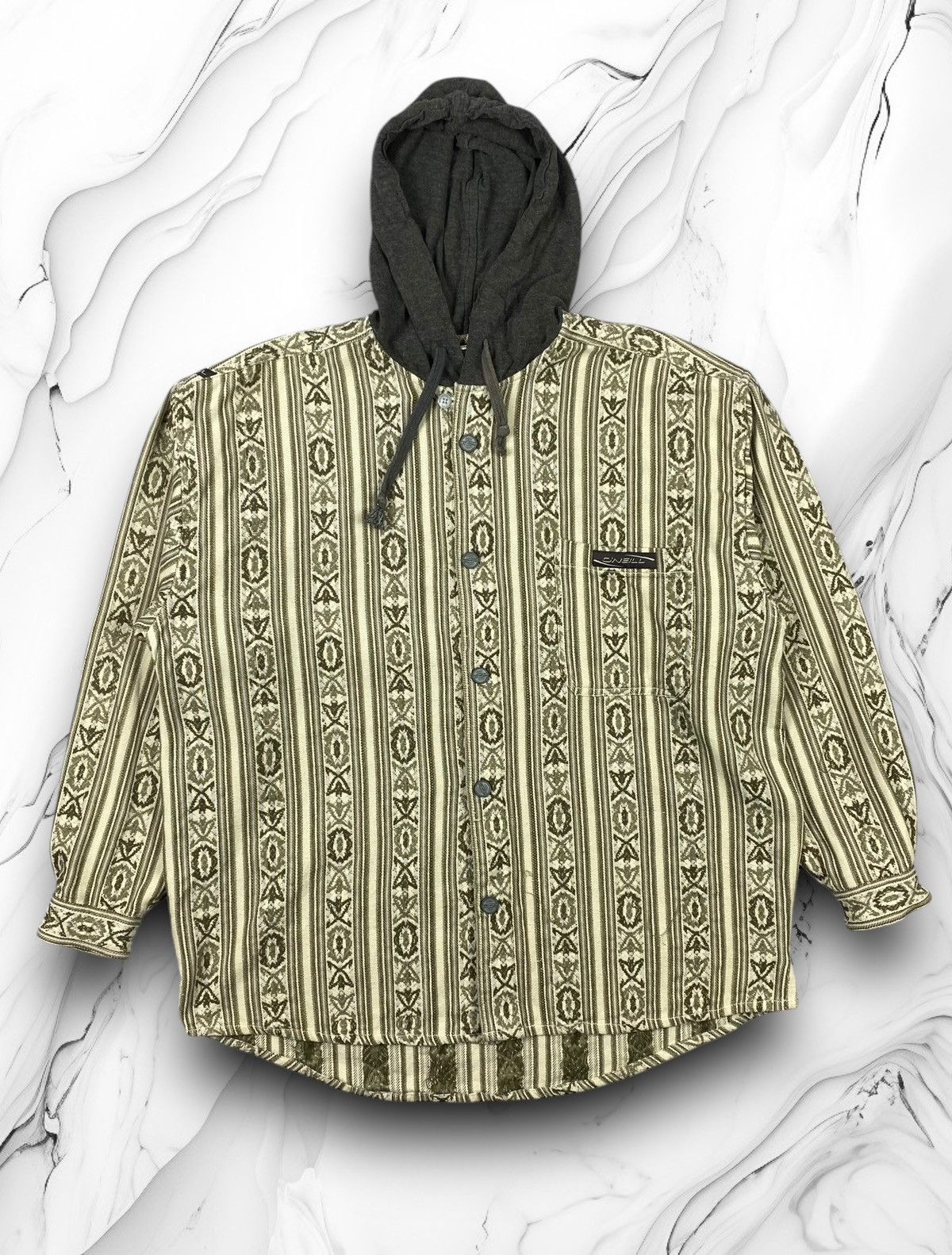 O'Neill Vintage Oneill Flannel Button Up Shirt Hoodie Y2K Surf Skate Size US L / EU 52-54 / 3 - 1 Thumbnail