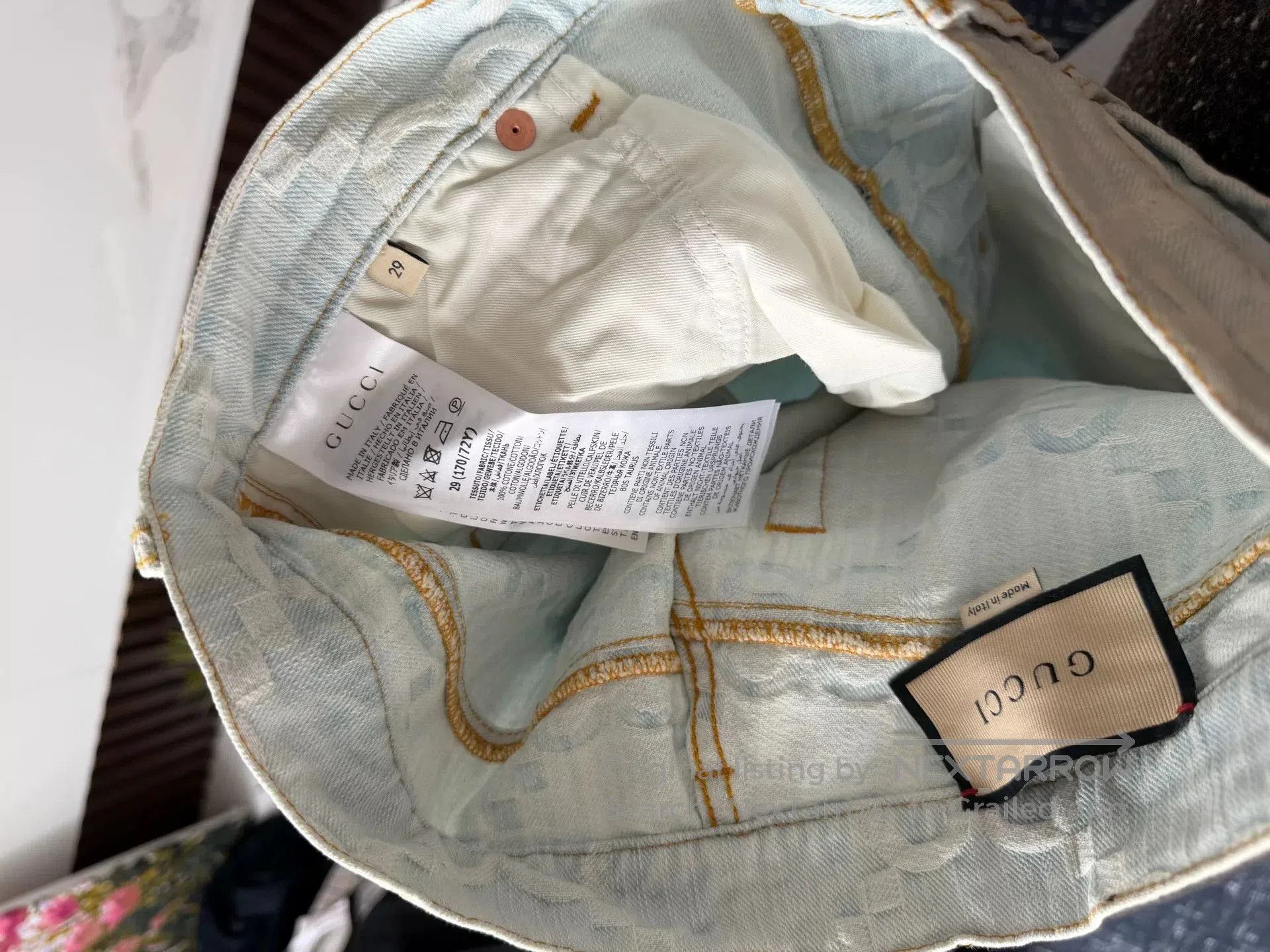 Gucci Gucci Blue Printed Denim Jeans. Size US 29 - 4 Thumbnail