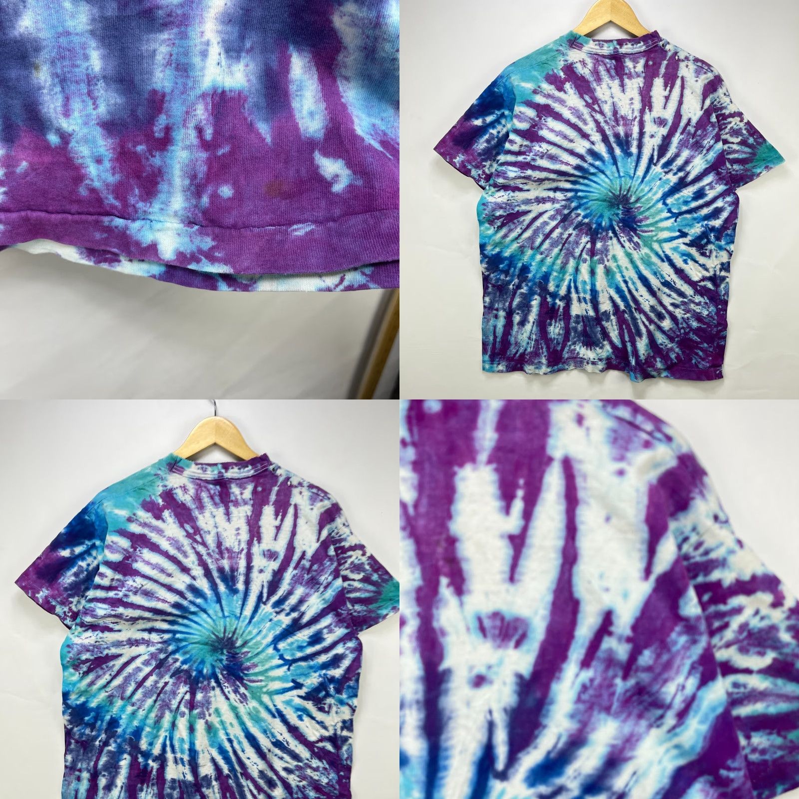 Fruit Of The Loom VINTAGE 90s Tie Dye Liquid AOP Single Stitch T Shirt Hippie XL Mens blue Size US XL / EU 56 / 4 - 8 Thumbnail