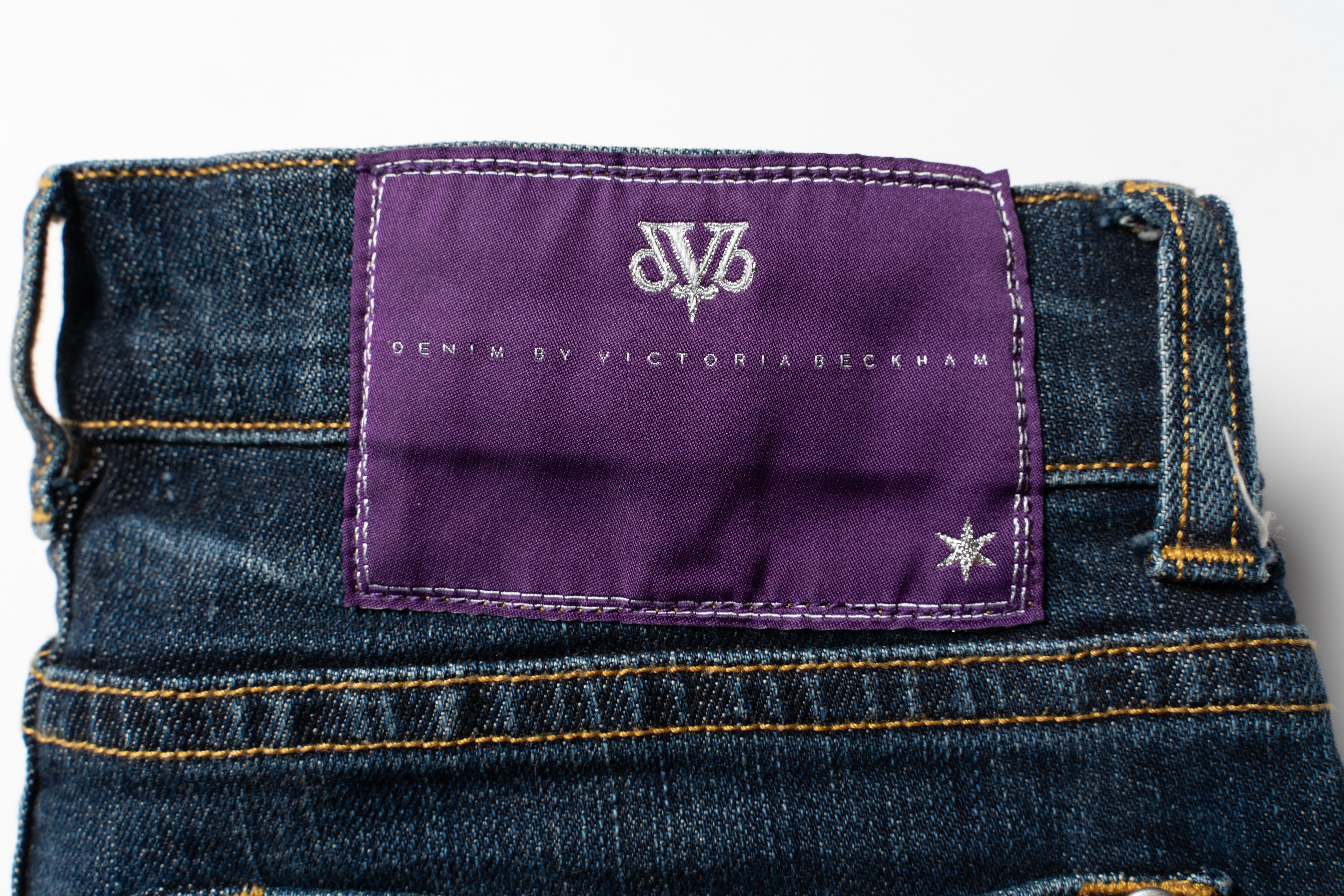 Victoria Beckham 🔴VICTORIA BECKHAM Vintage Blue Star Pocket Denim Jeans Size 24" / US 00 / IT 34 - 17 Thumbnail