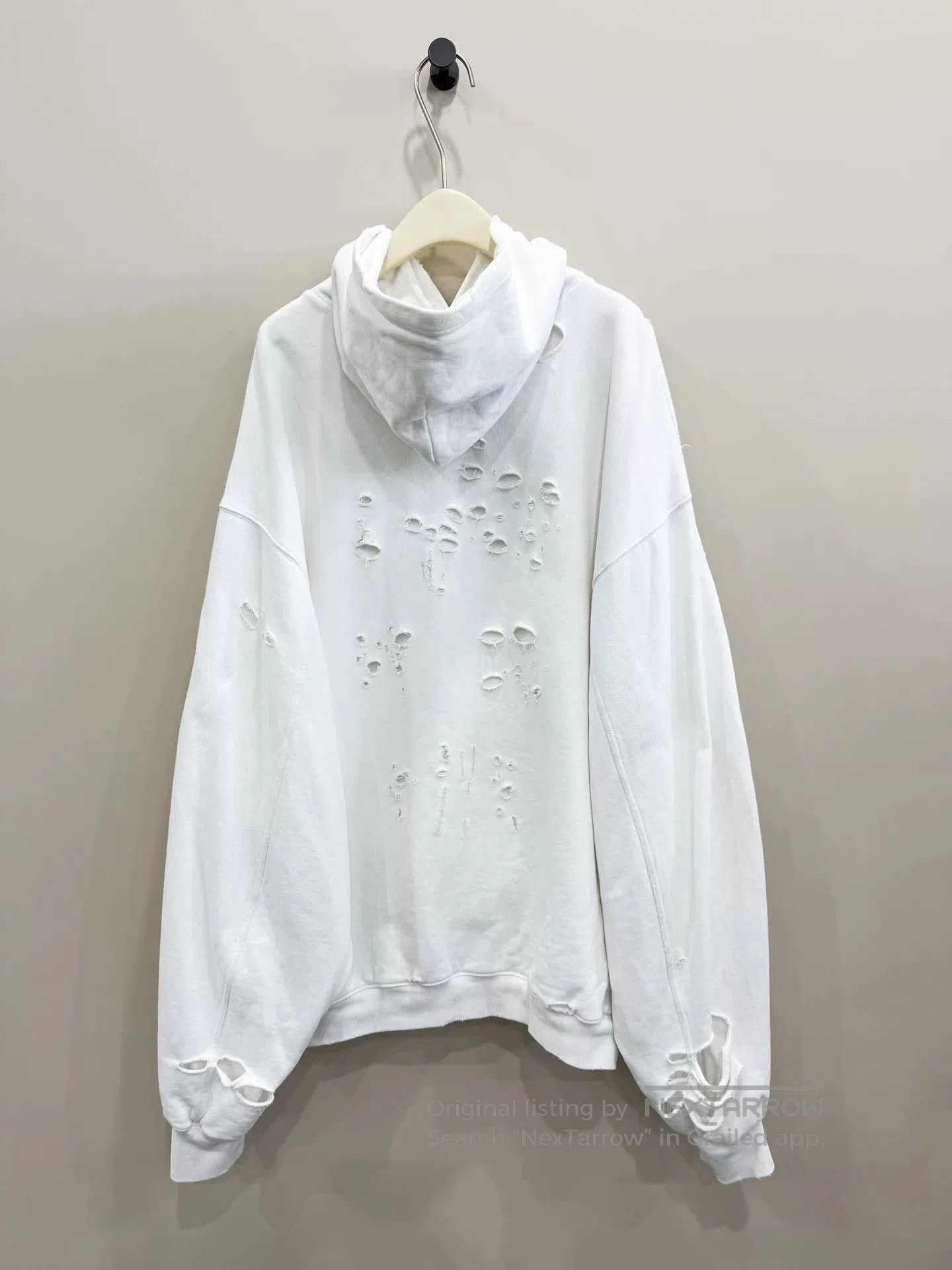 Balenciaga Distressed Graphic Hoodie Size XS.