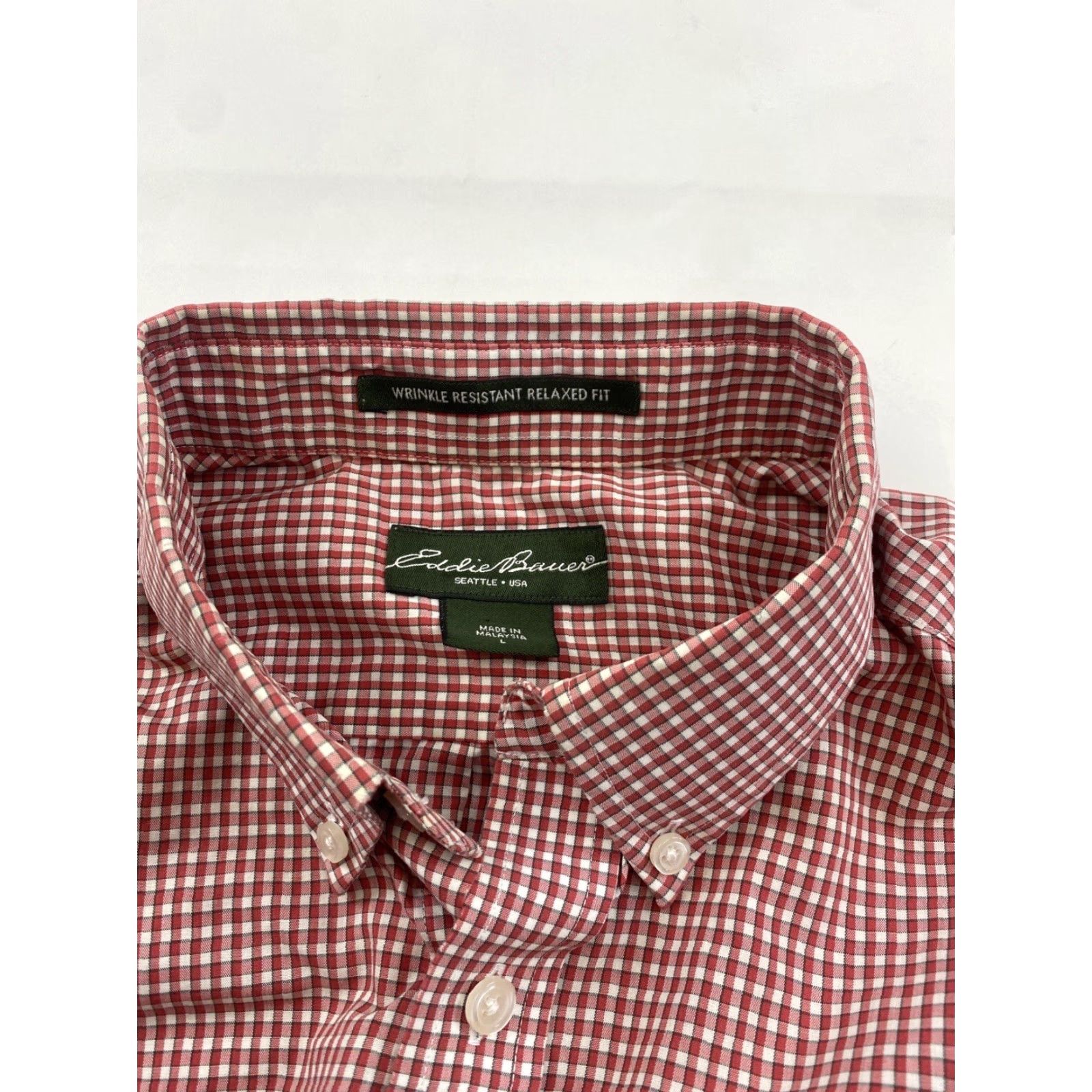 Eddie Bauer Eddie Bauer Button-Up Shirt Mens Large Red Wrinkle Resistant Relaxed Fit Check Long Sleeve Size US L / EU 52-54 / 3 - 2 Thumbnail