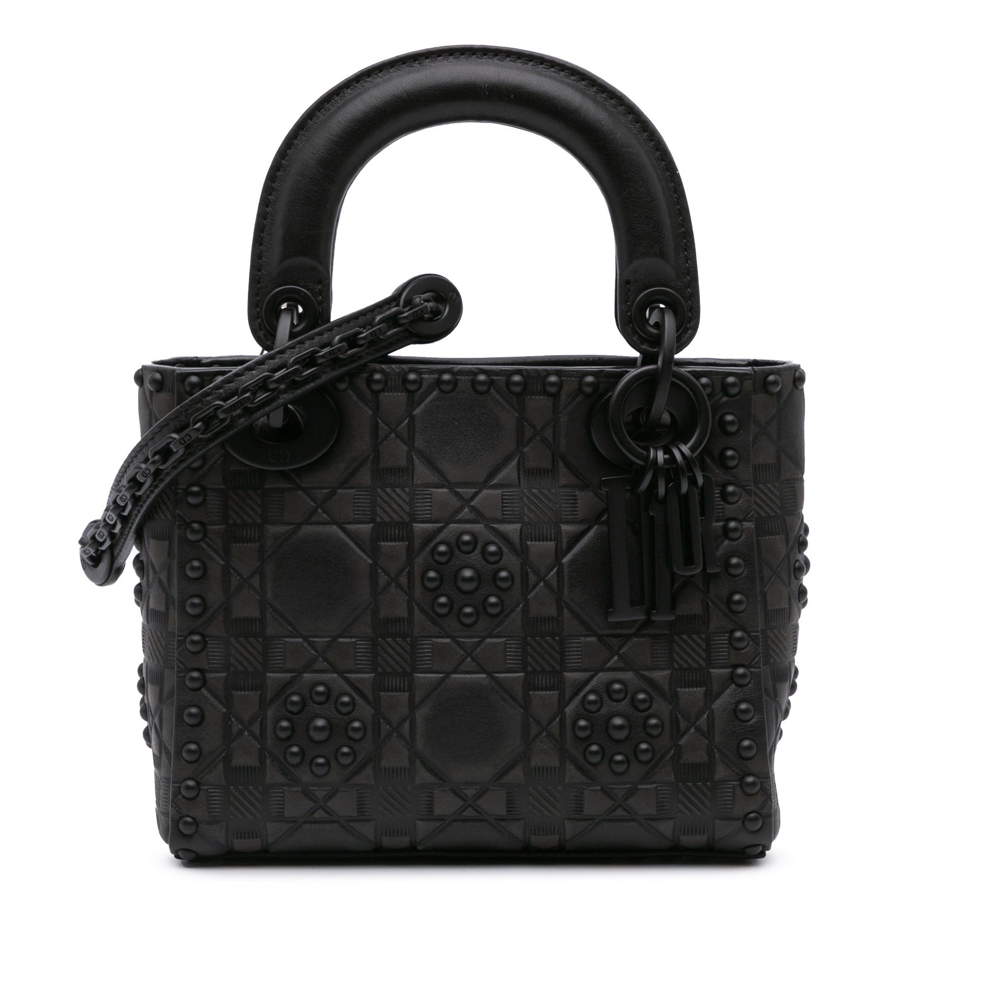 Dior Dior Mini Ultra Matte Calfskin Cannage Studded Flower Lady Dior Black Size ONE SIZE - 1 Thumbnail