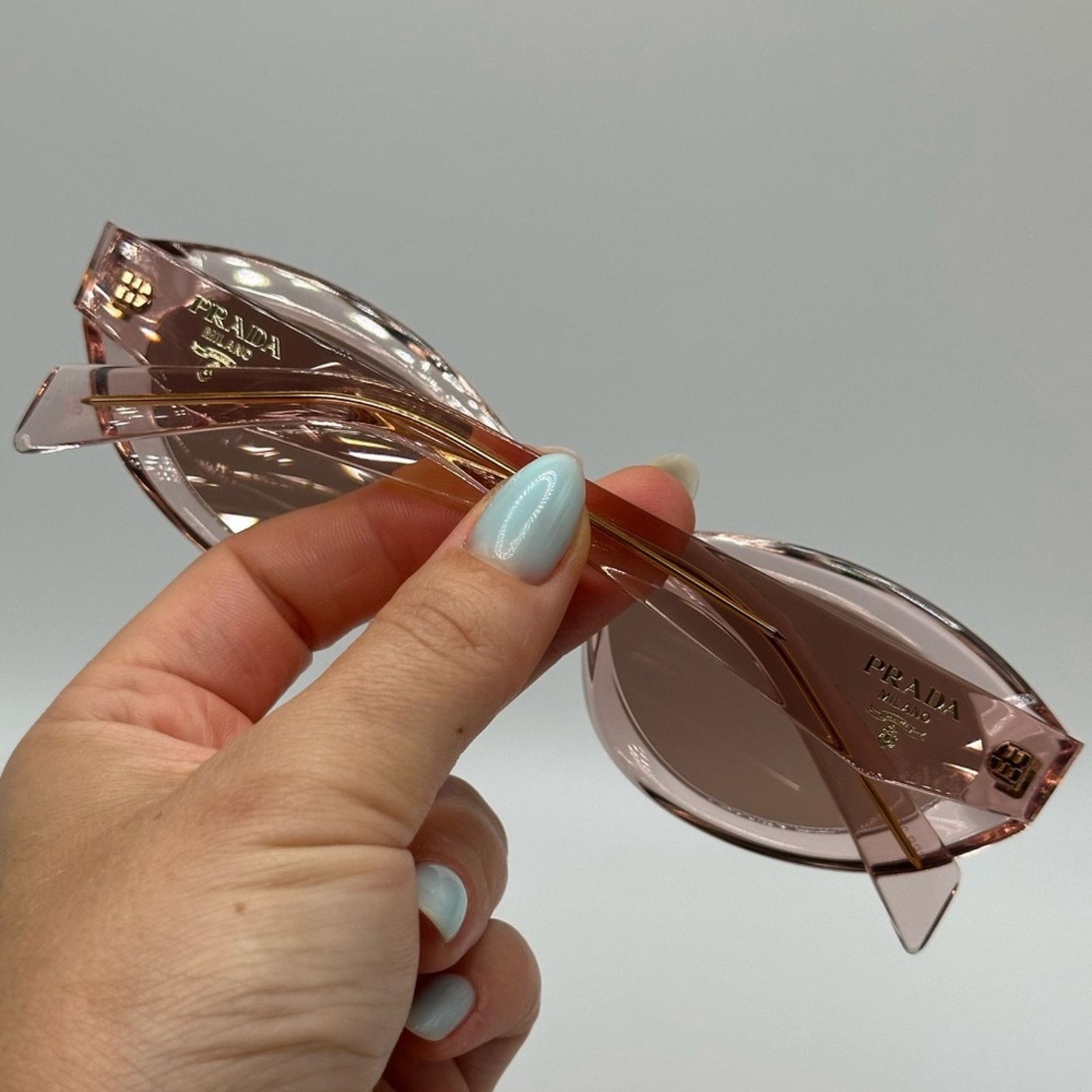 Prada NEW PRADA Symbol PR26ZS 19Q10D Transparent Peach/Light Brown Size ONE SIZE - 10 Thumbnail