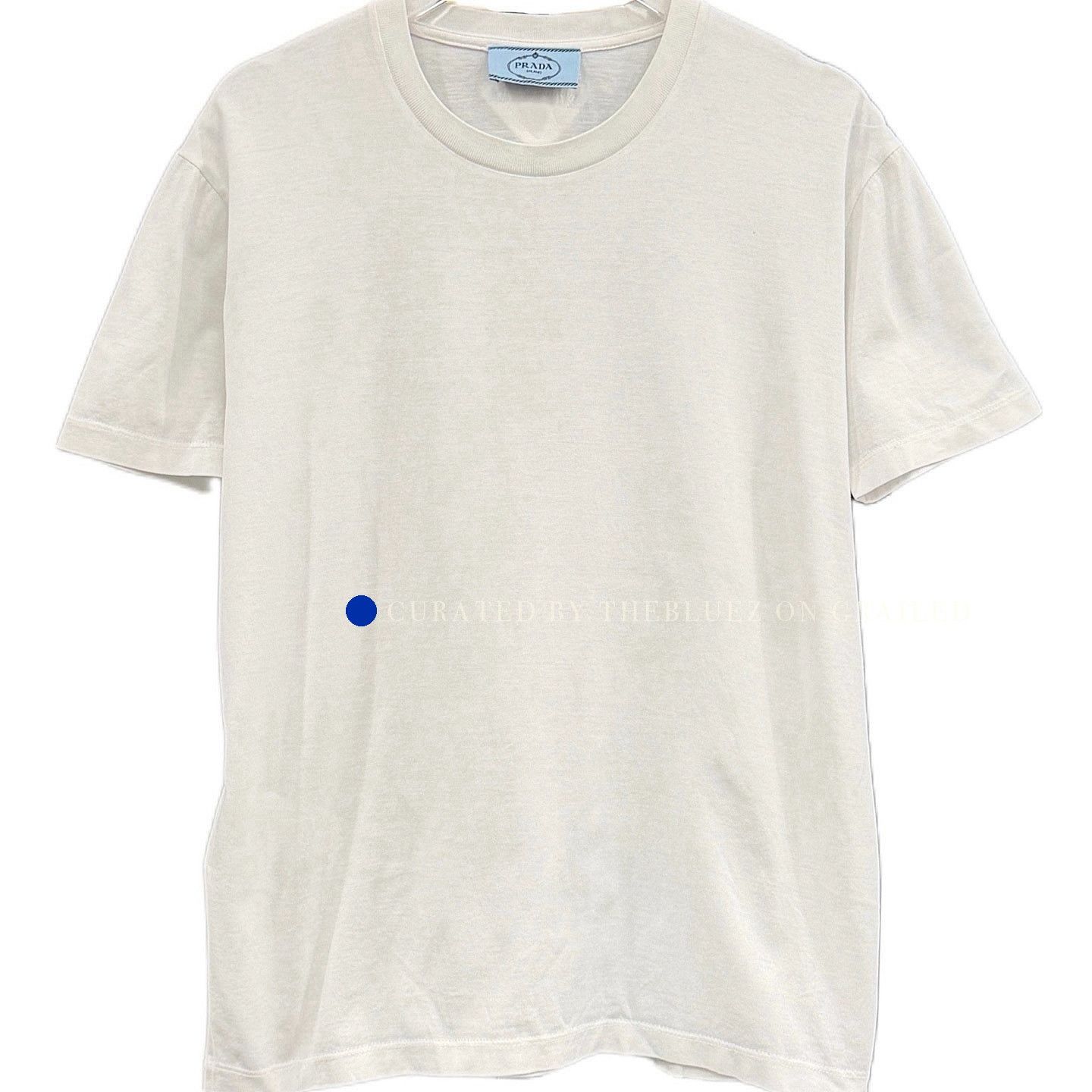 Prada Classic Logo Cotton T-Shirt in White Size US XL / EU 56 / 4 - 1 Thumbnail