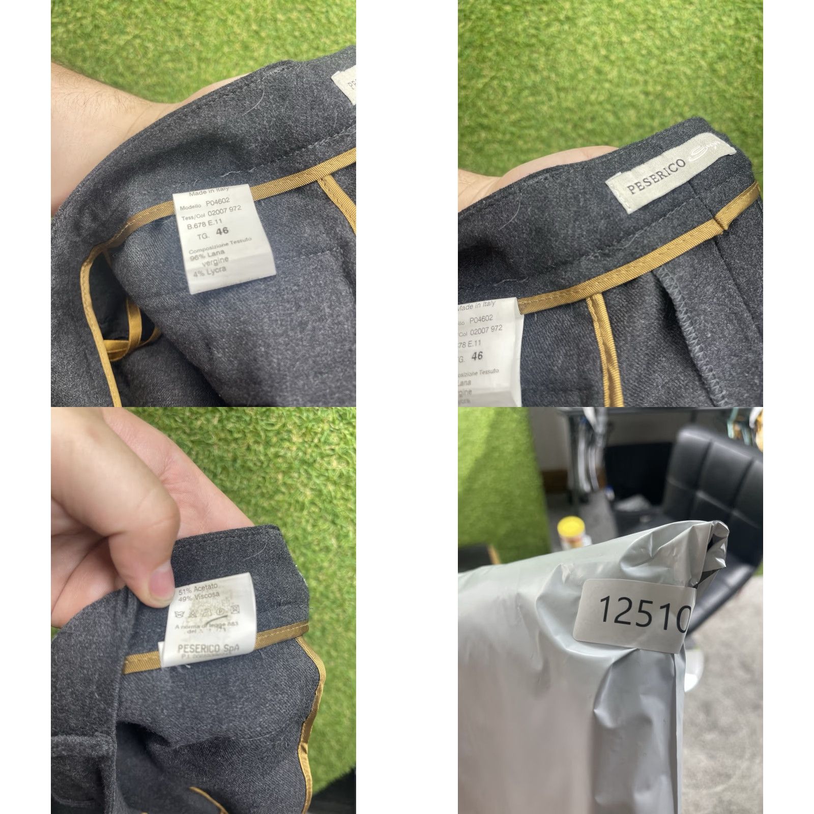 Peserico VINTAGE Peserico Trousers Womens 34x30 Grey Wool Pleated Straight Check 46 Large Regular 8.5-10.5 In Rise Zip Dry Clean Only Size 36" / US 14 / IT 50 - 8 Thumbnail