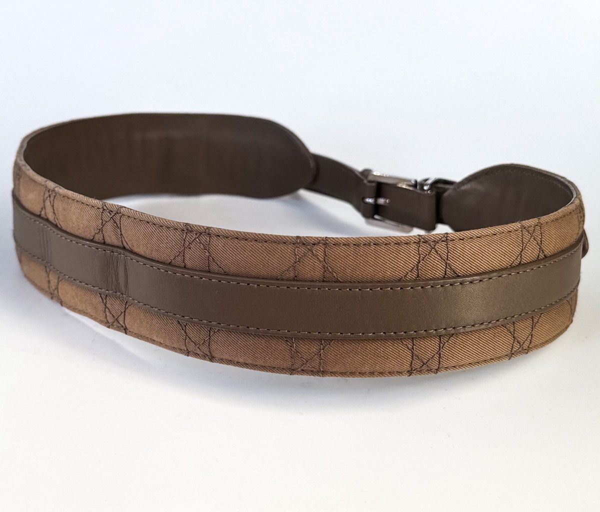 Dior Christian Dior khaki olive brown belt quilted Cannage Size ONE SIZE - 17 Thumbnail