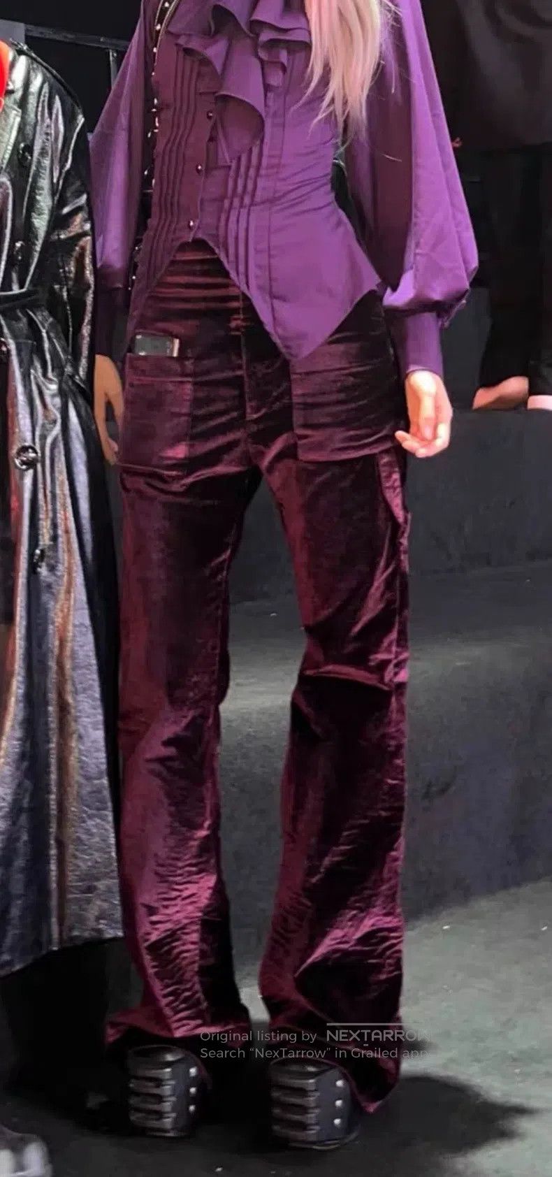 Vetements Vetements size XS Purple Velvet Flared Pants Size 23" - 6 Thumbnail