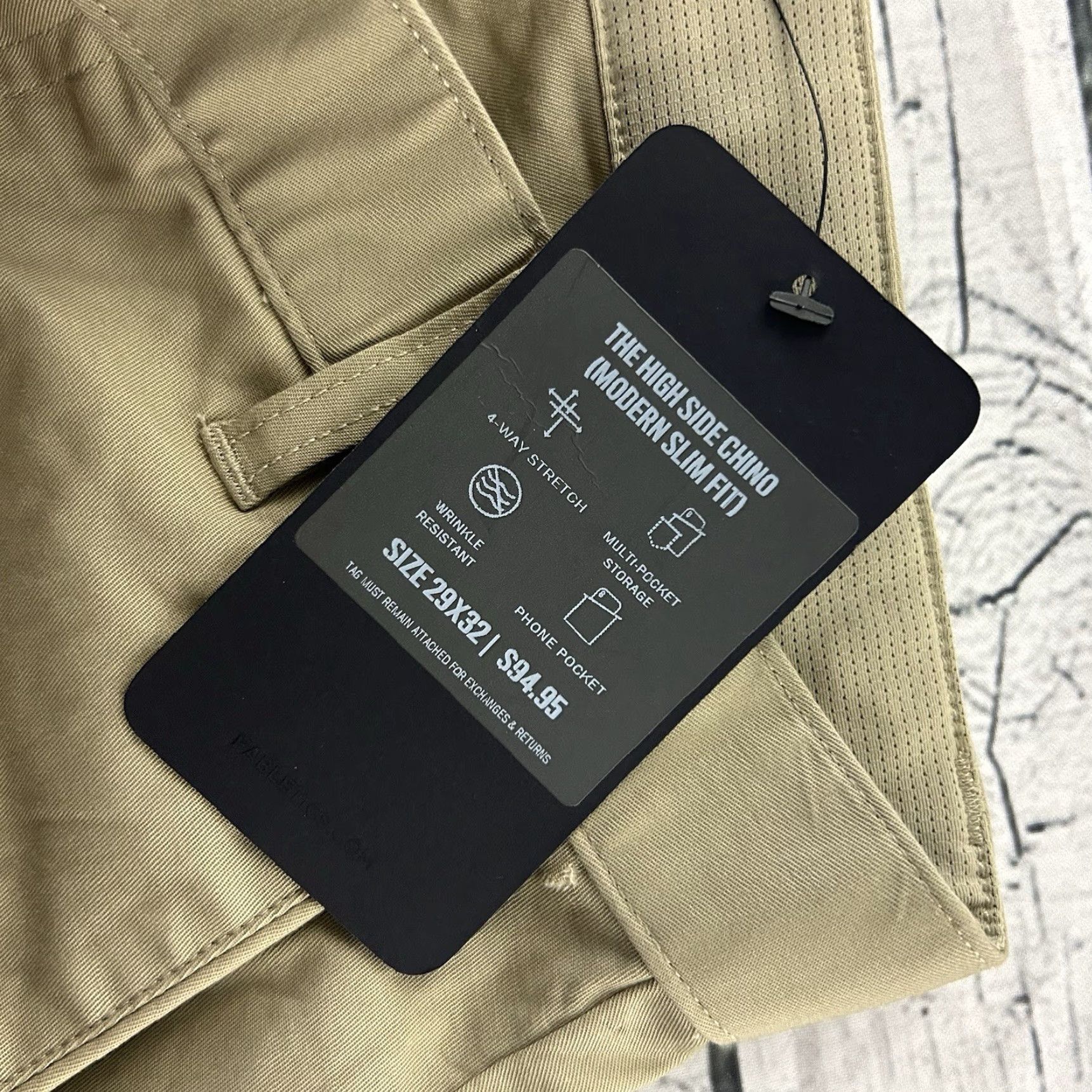 Fabletics Fabletics Chino Slim Pants Men 29x32 Beige Khaki Modern High Side Slim Fit Pants Mens XS-XXL Notation N/A Size US 29 - 2 Thumbnail