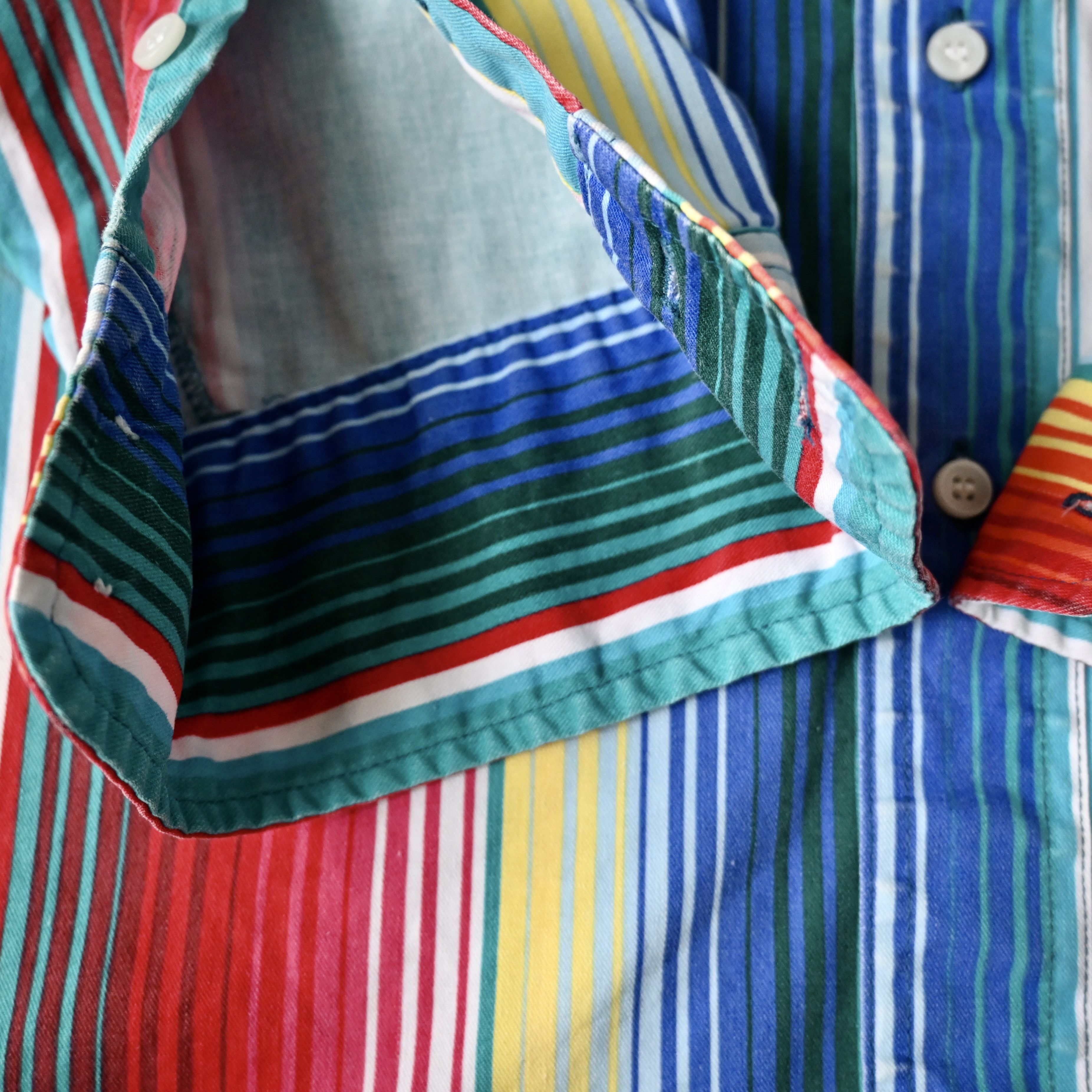 Vintage VTG Wrangler teal base sunlight stripe cotton western shirt Size US L / EU 52-54 / 3 - 10 Thumbnail