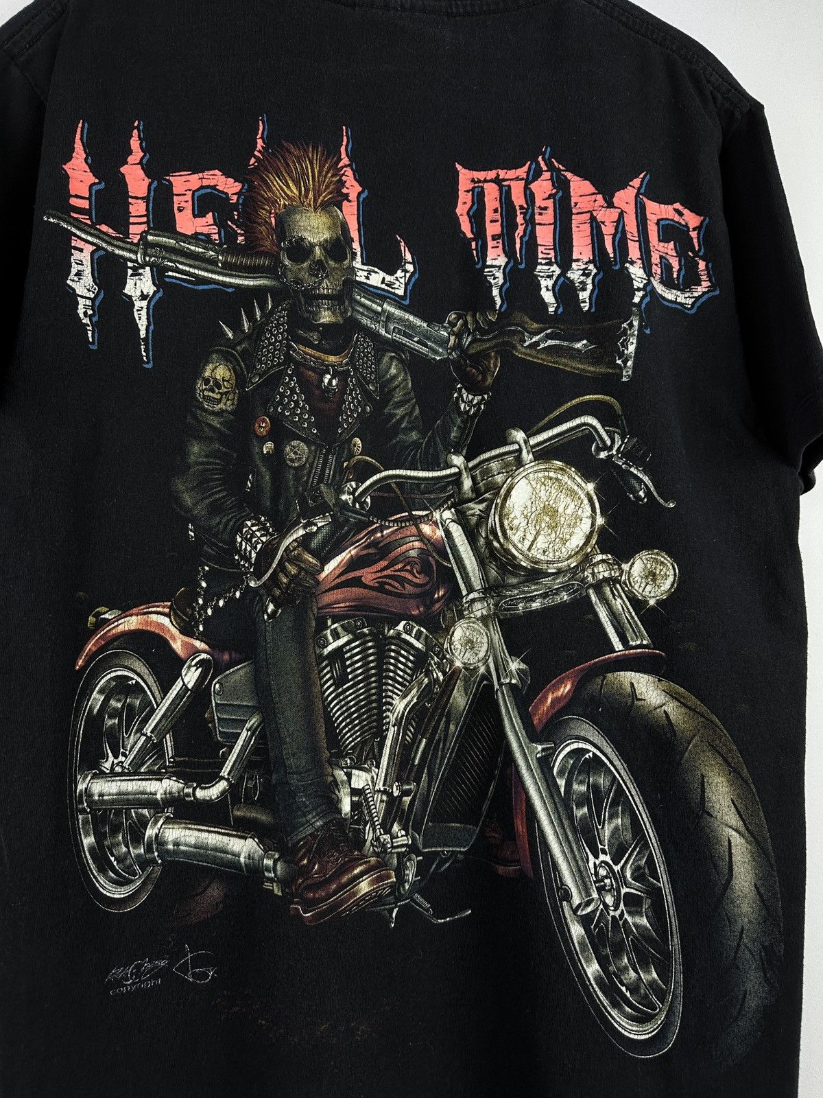 Vintage Vintage Y2K Skull Biker T-shirt Size US M / EU 48-50 / 2 - 12 Thumbnail