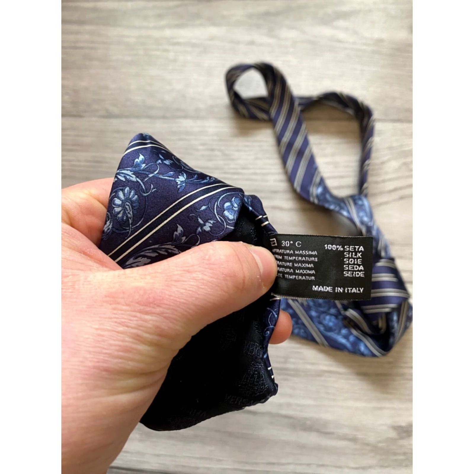 Versace Versace Silk Tie Made in Italy Blue Mens Size ONE SIZE - 3 Thumbnail