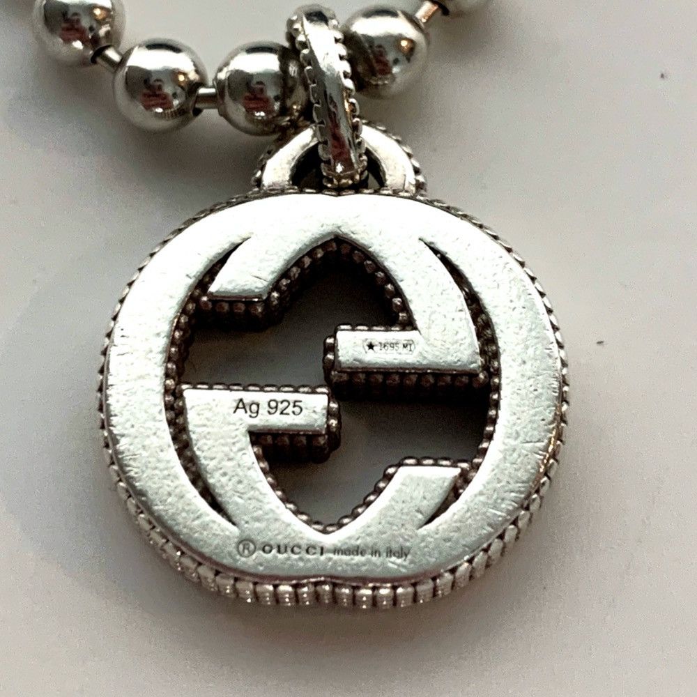 Gucci AUTHENTIC WOMANS GUCCI SILVER INTERLOCKING GG CHARM BRACELET Size ONE SIZE - 5 Thumbnail