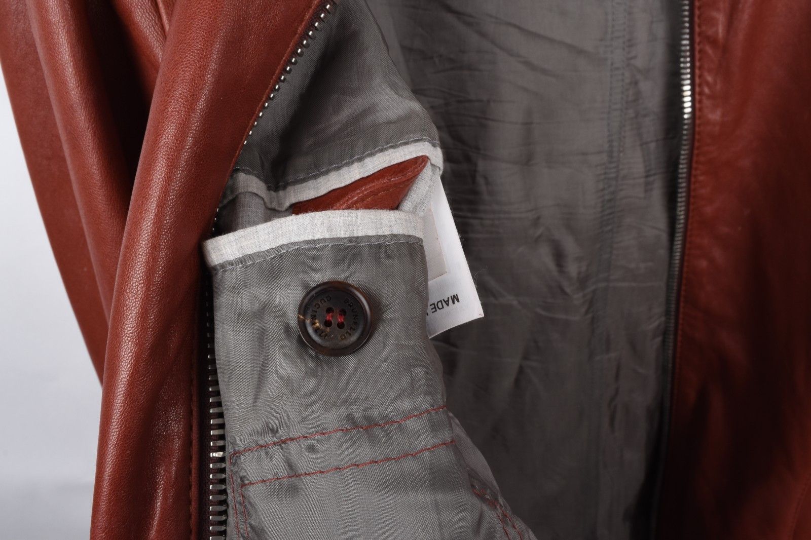 Brunello Cucinelli Brunello Cucinelli Men Jacket Leather Bomber Size L, S1891 Size US L / EU 52-54 / 3 - 17 Thumbnail