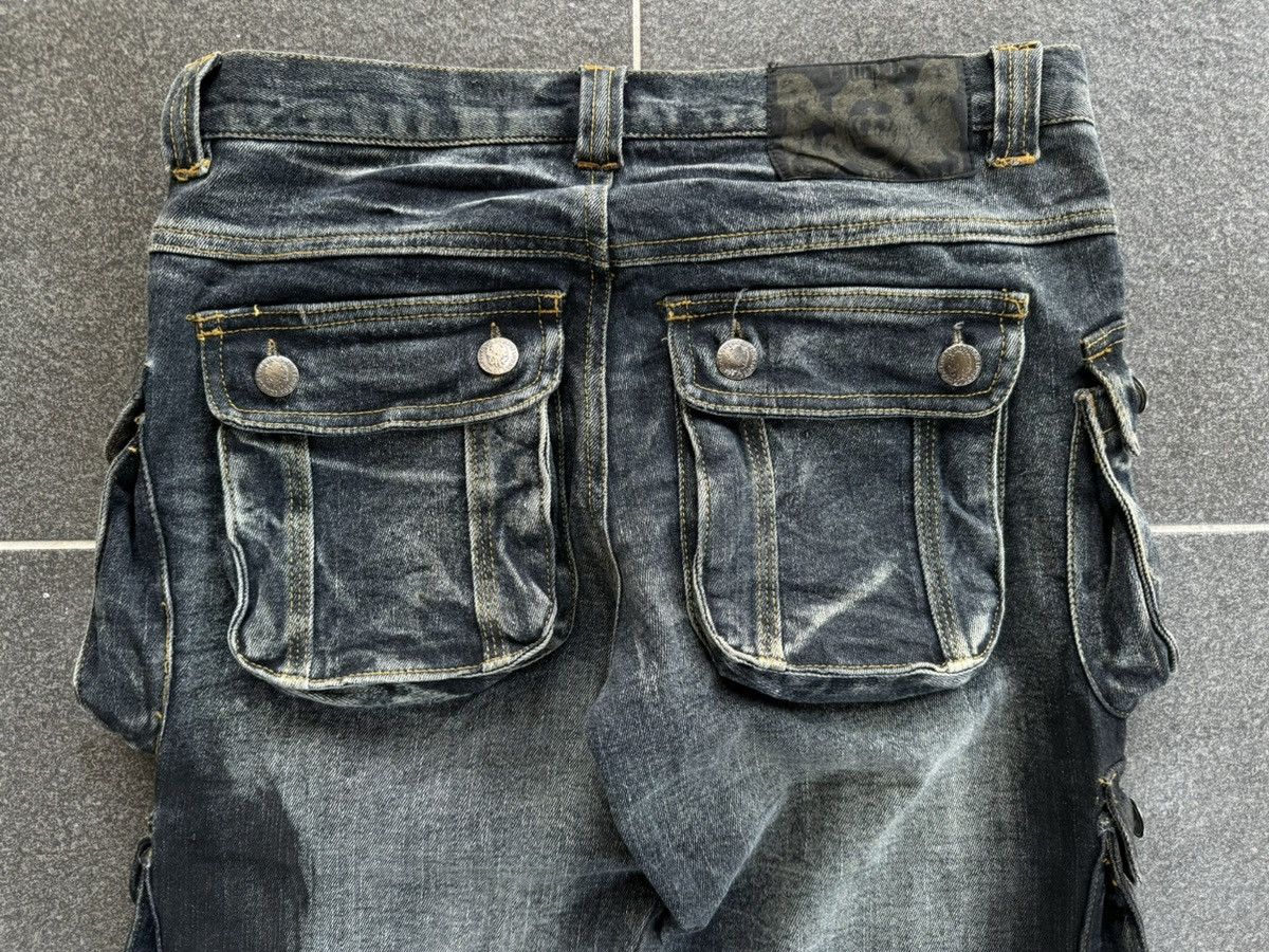 If Six Was Nine Vintage Lowbox Bondage Cargo Flared Denim Jeans Size US 32 / EU 48 - 11 Thumbnail
