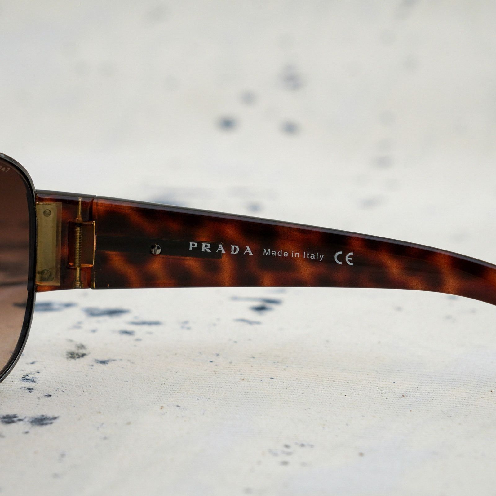 Prada Prada gradient brown aviator silver logo sunglasses Size ONE SIZE - 7 Thumbnail