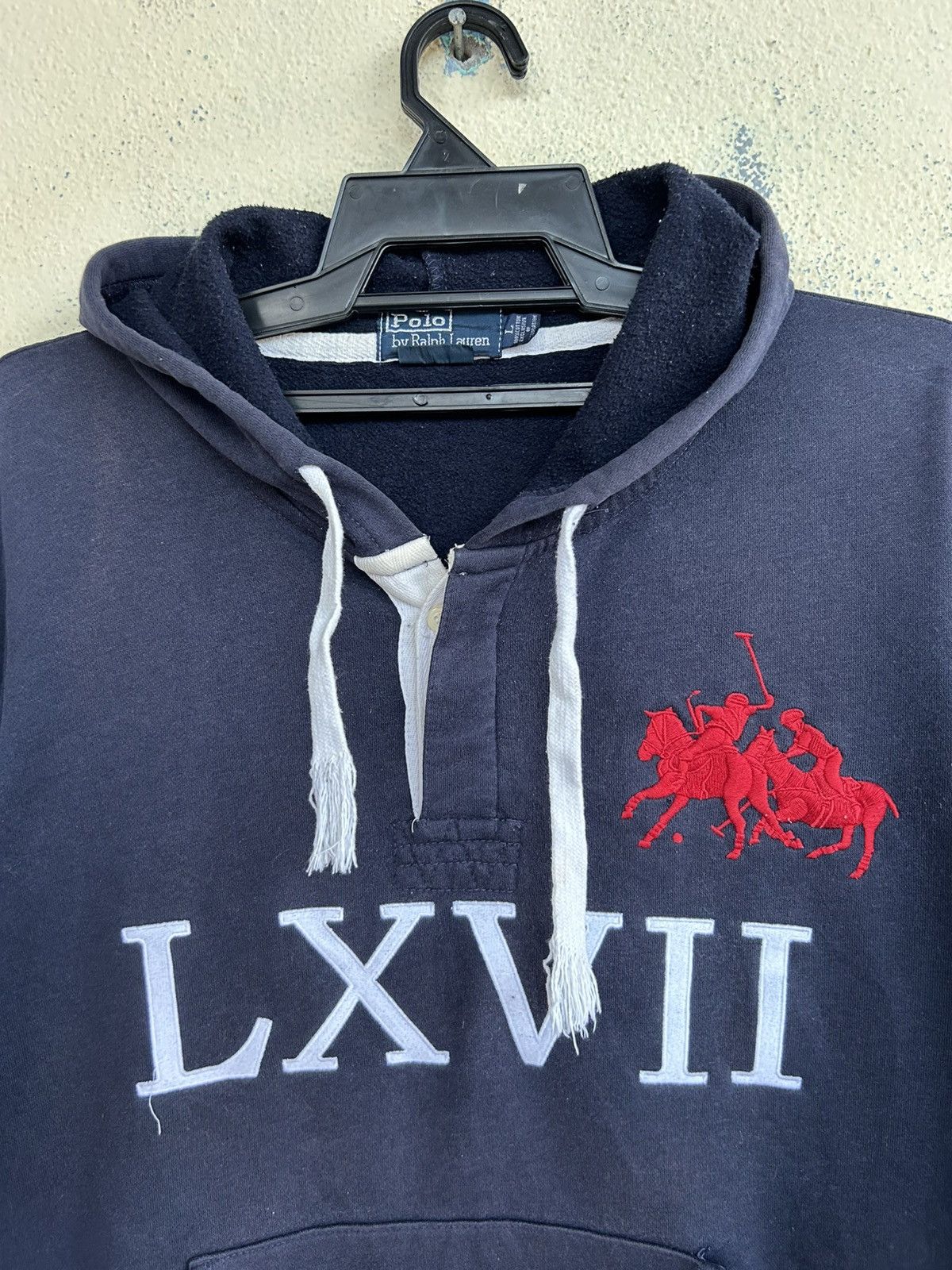 Polo Ralph Lauren × Ralph Lauren × Vintage Vintage Polo by Ralph Lauren Half Buttons Up Hoodie Size US L / EU 52-54 / 3 - 3 Thumbnail