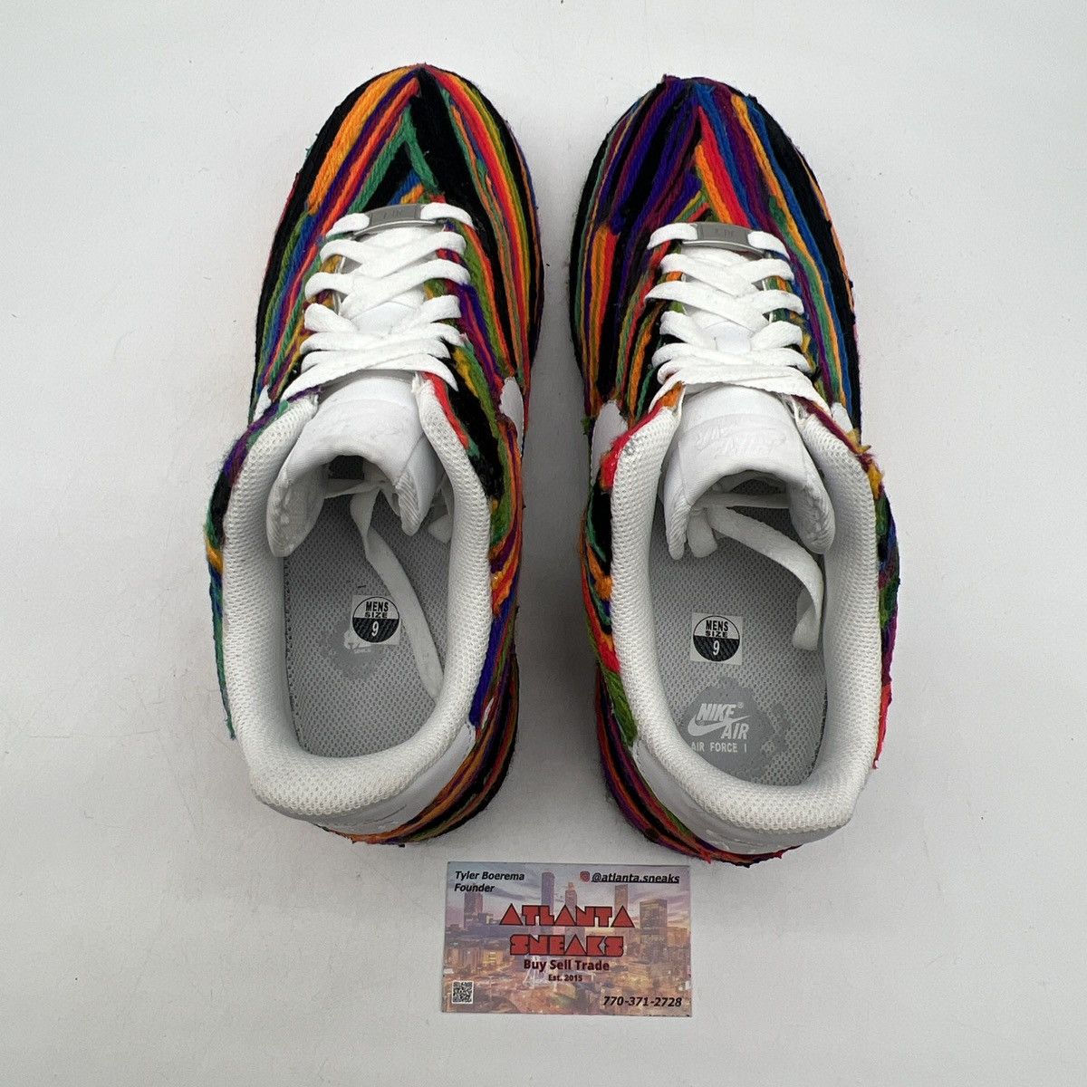Nike Air Force 1 low white customs Size US 9 / EU 42 - 6 Thumbnail