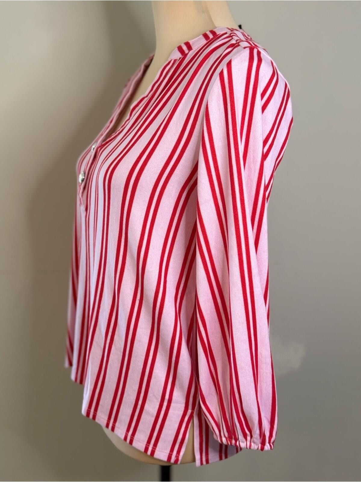 Other Alex & Parker top pink & red buttery soft striped SZ SM Size S / US 4 / IT 40 - 3 Thumbnail