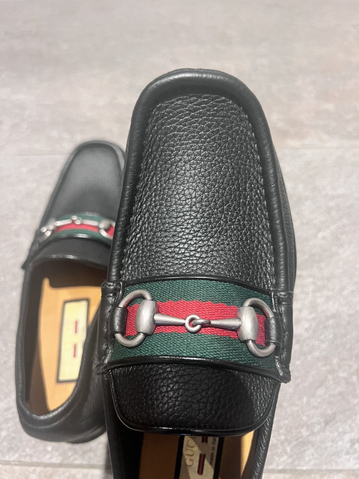 Gucci Gucci Horsebit Black Grain Leather Loafers Size US 6 / EU 39 - 7 Thumbnail