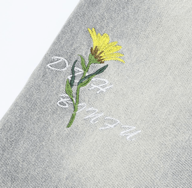 Japanese Brand × Jean Straight-leg baggy jeans with floral embroidery Size US 32 / EU 48 - 5 Thumbnail